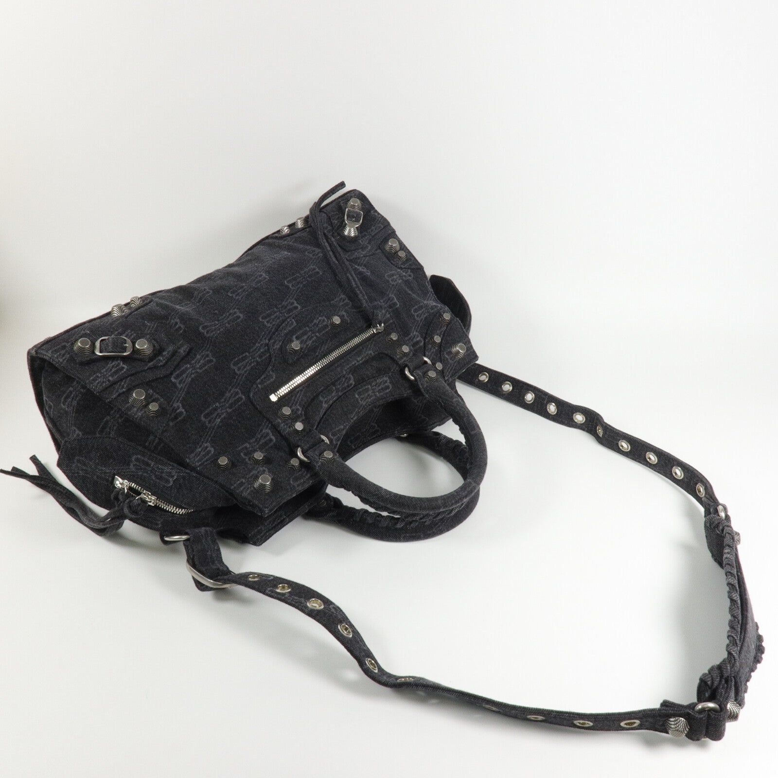 BALENCIAGA 牛仔布Neo Cagole City手挽肩背兩用袋