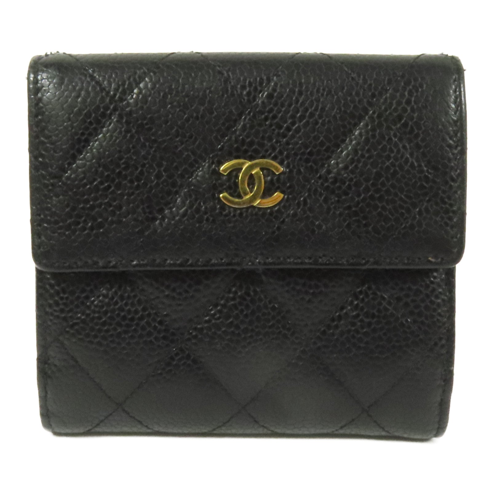 CHANEL 牛皮皮革Wallet金扣錢包