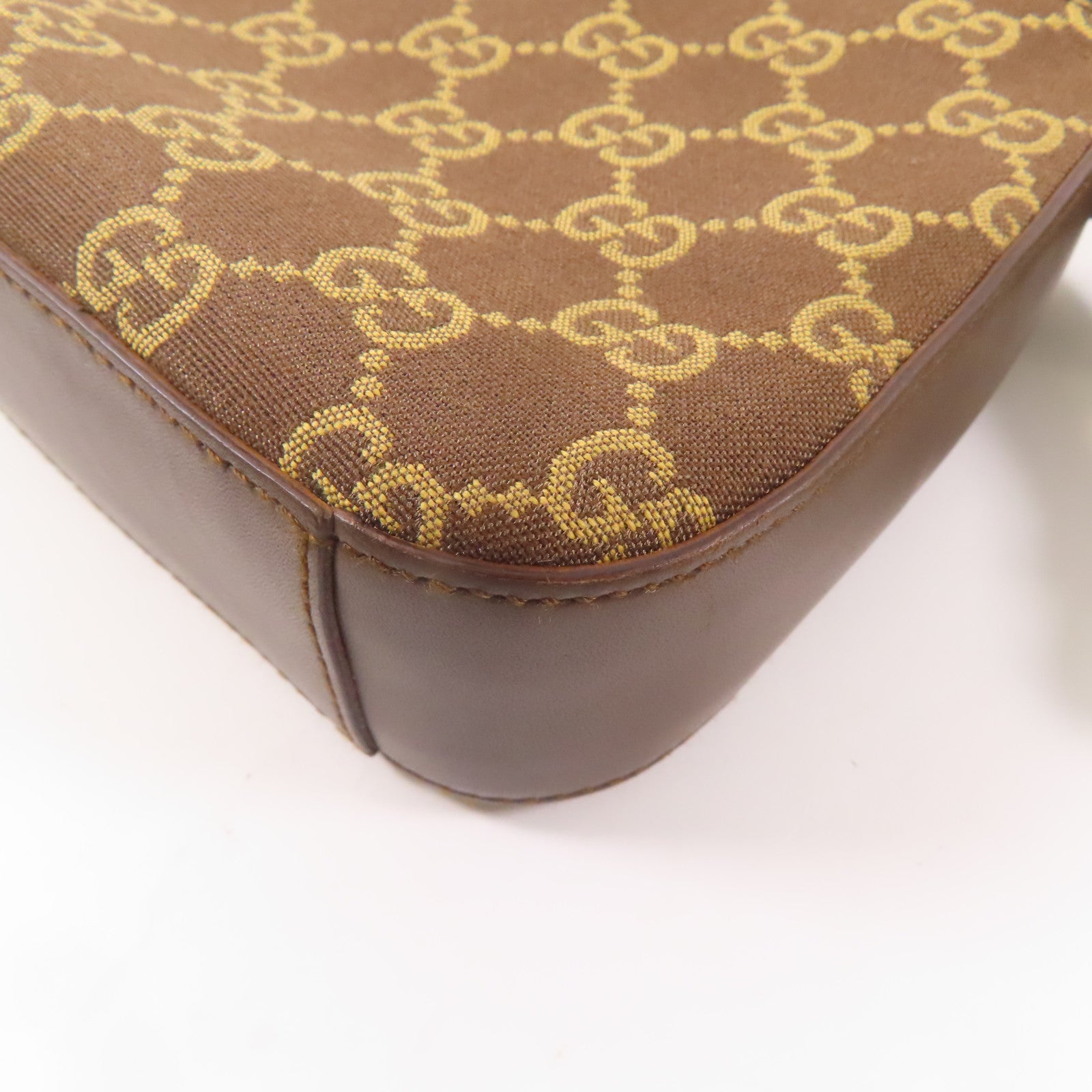 GUCCI 帆布/皮革Shoulder Bag金扣肩背袋