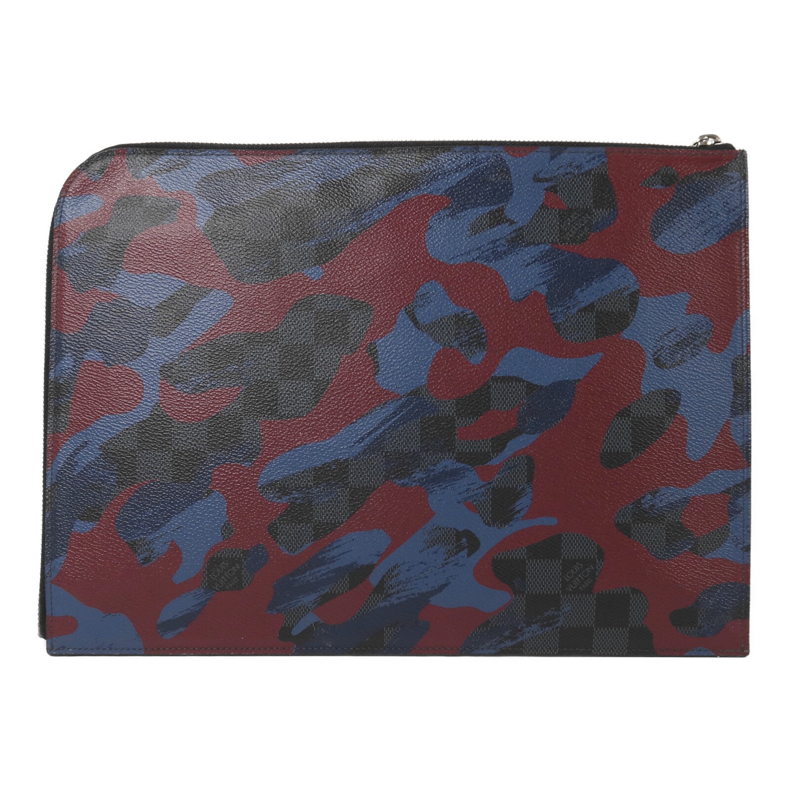 LOUIS VUITTON 【激減優惠】Damier Graphite Cobalt Camouflage Pochette Jour GM銀扣手拿包