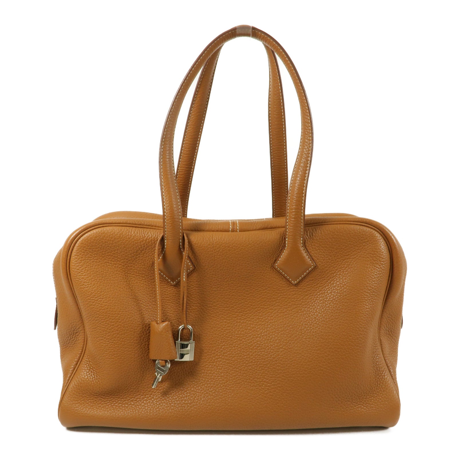 HERMES Clemence皮革Victolia 35手挽肩背兩用袋Gold