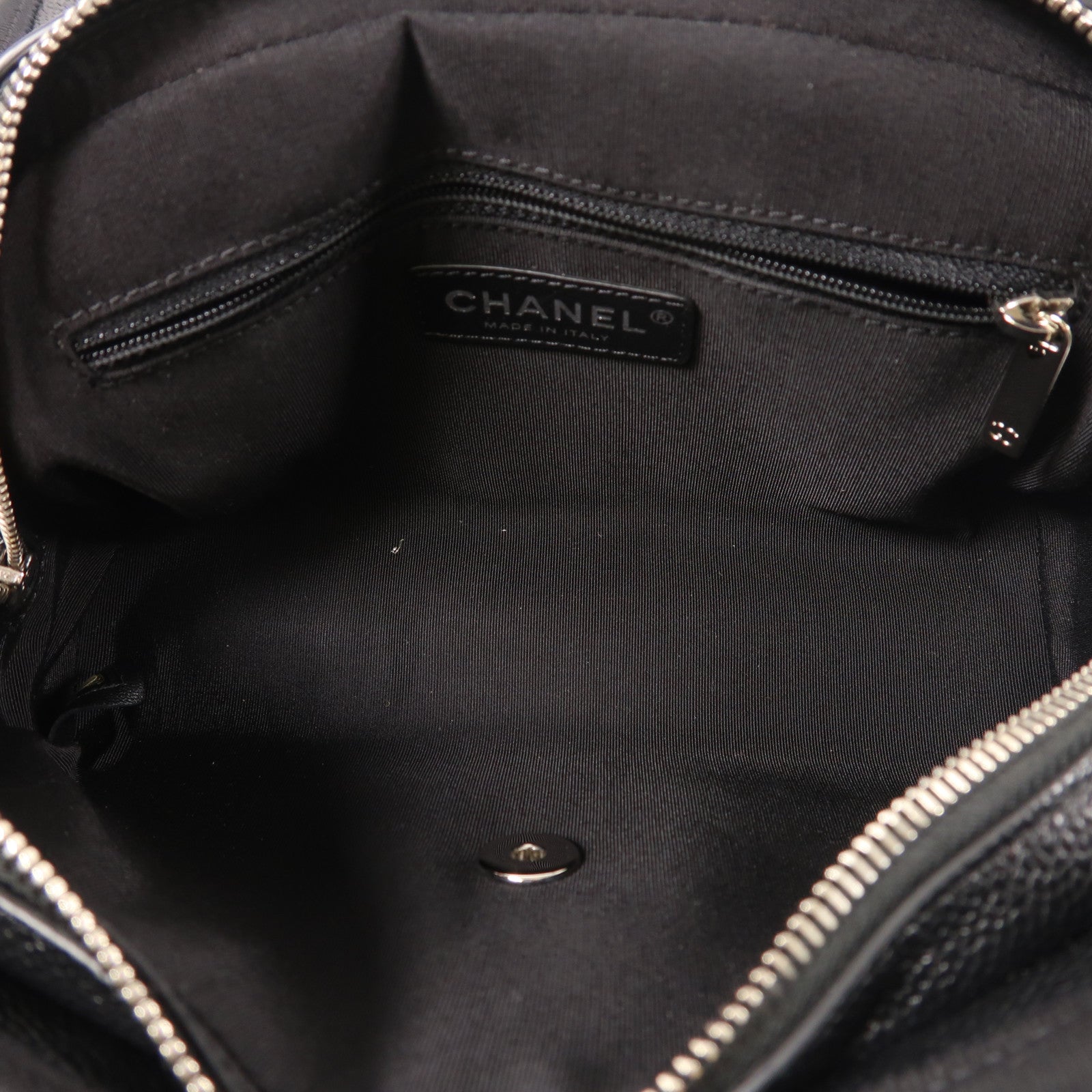 CHANEL CC SHW 2 Way Shoulder Bag Calfskin Leather Black