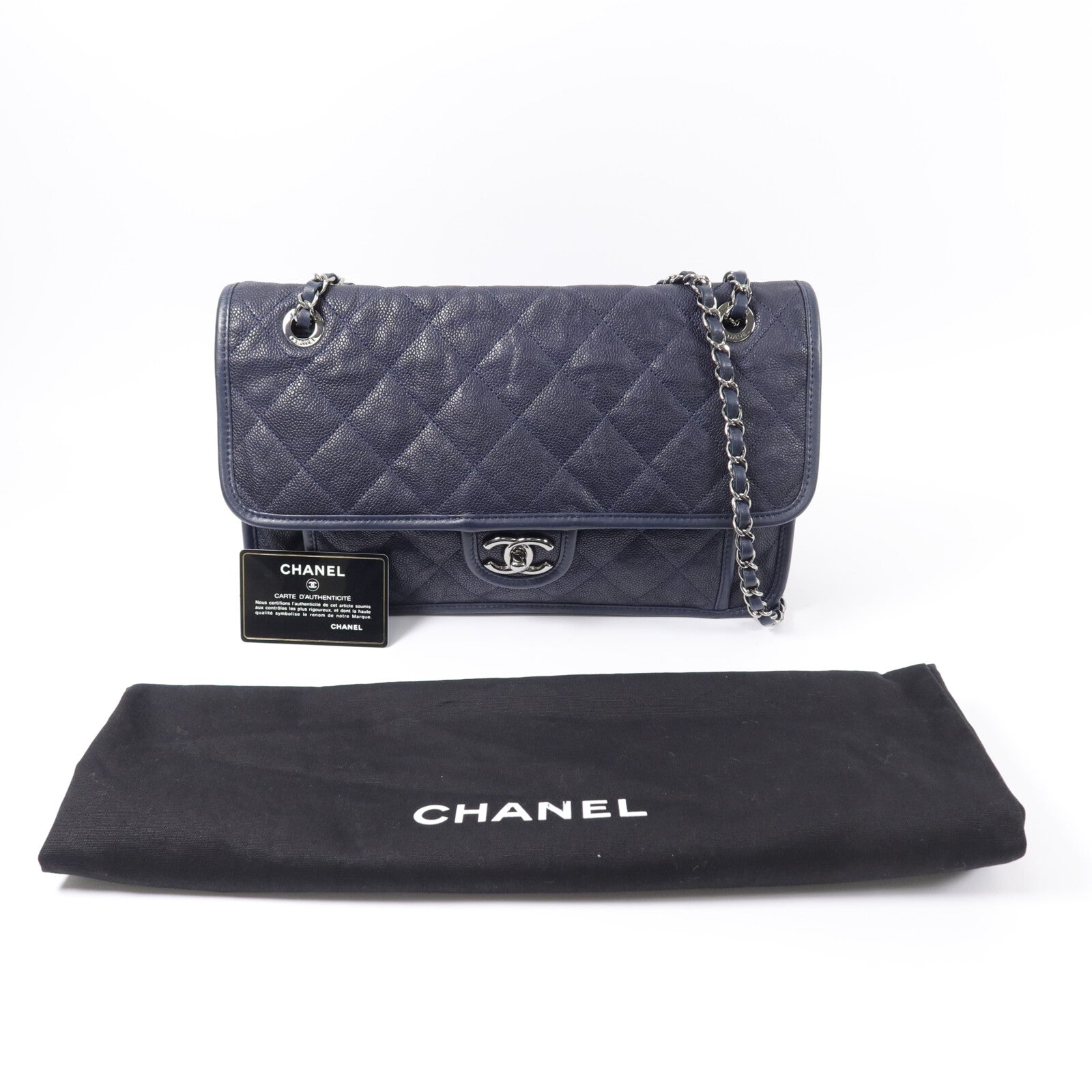 CHANEL 牛皮皮革French Riviera Chain Bag鏈帶肩背袋