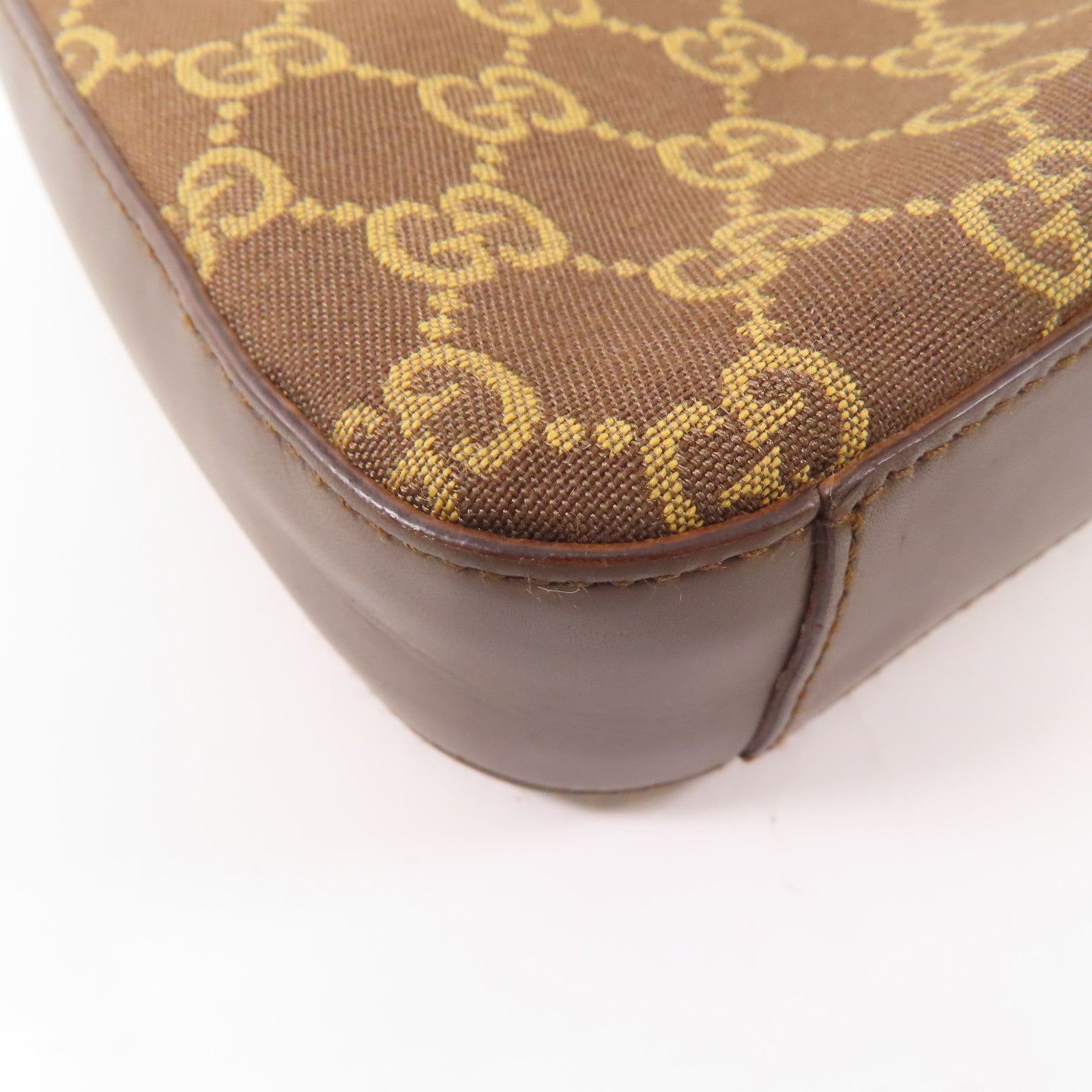 GUCCI 帆布/皮革Shoulder Bag金扣肩背袋