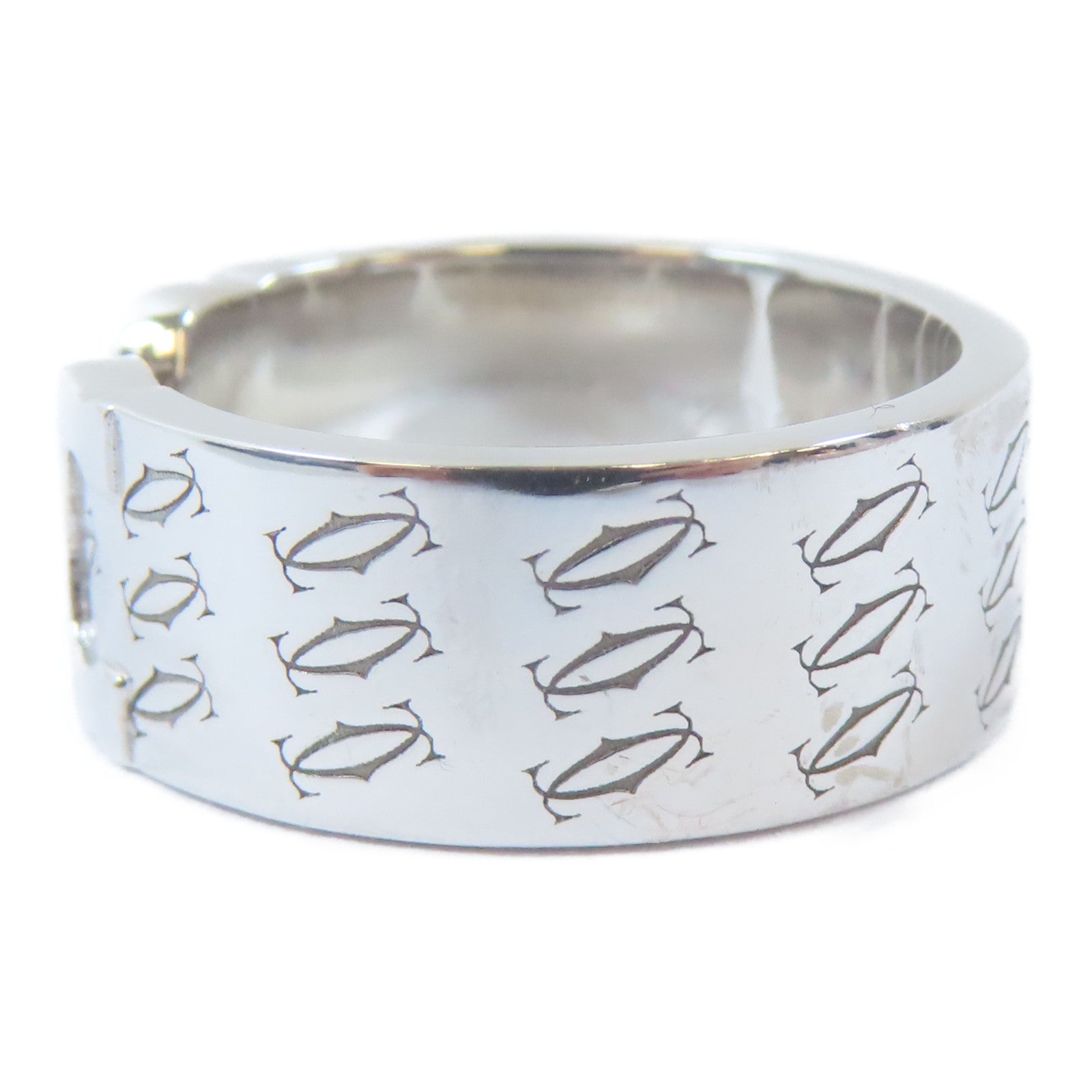 CARTIER 【激減優惠】18K白金Anniversary Logo Ring戒指Cartier#53/US#6.25