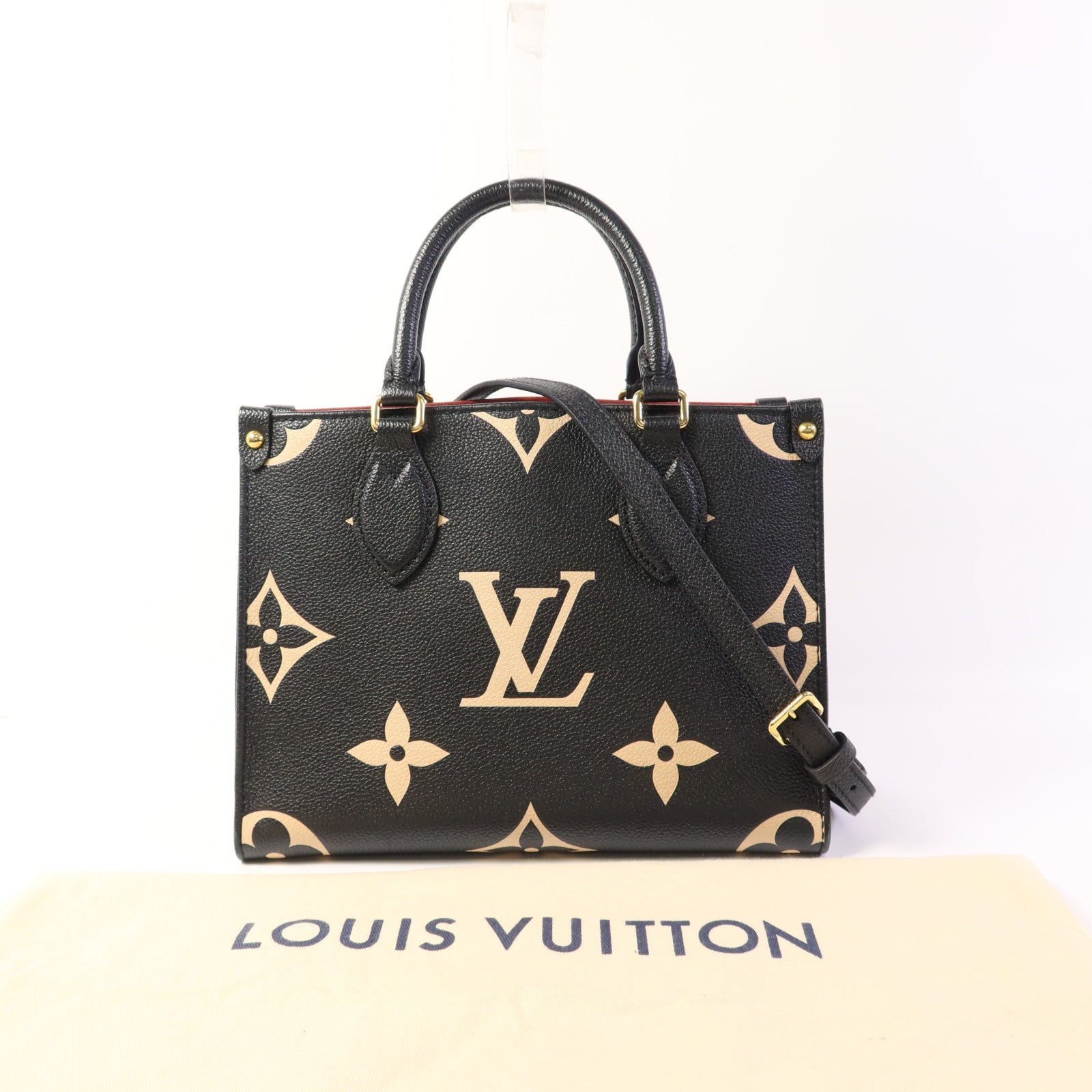 LOUIS VUITTON Monogram Empreinte On The Go PM金扣手挽肩背兩用袋