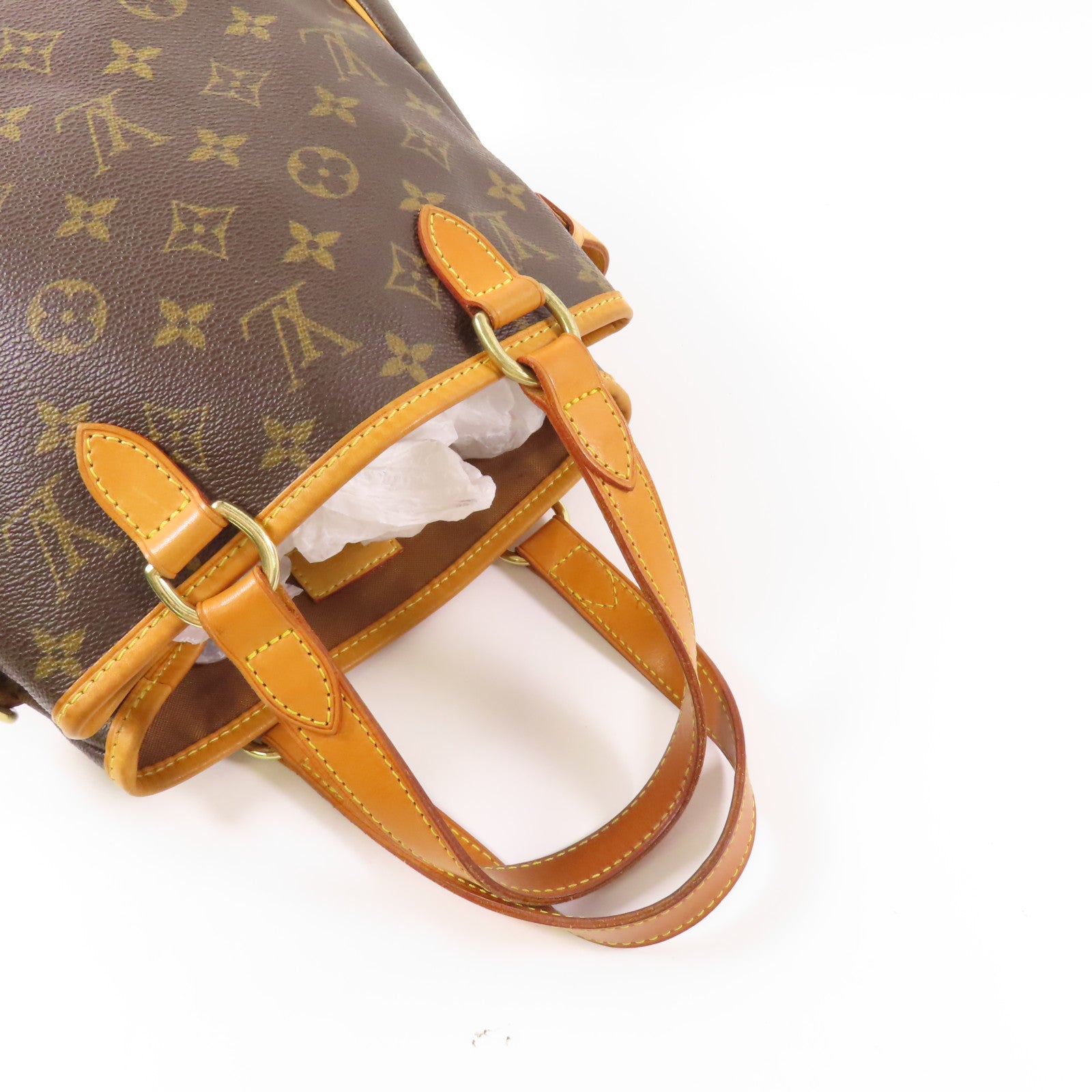 LOUIS VUITTON Monogram Batignolles金扣手挽袋棕色