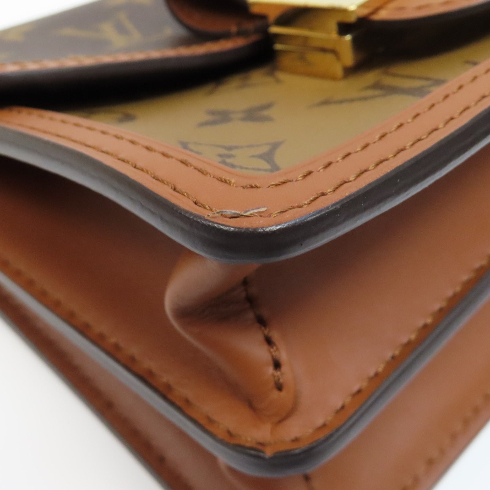 LOUIS VUITTON Monogram Dauphine金扣肩背袋啡色