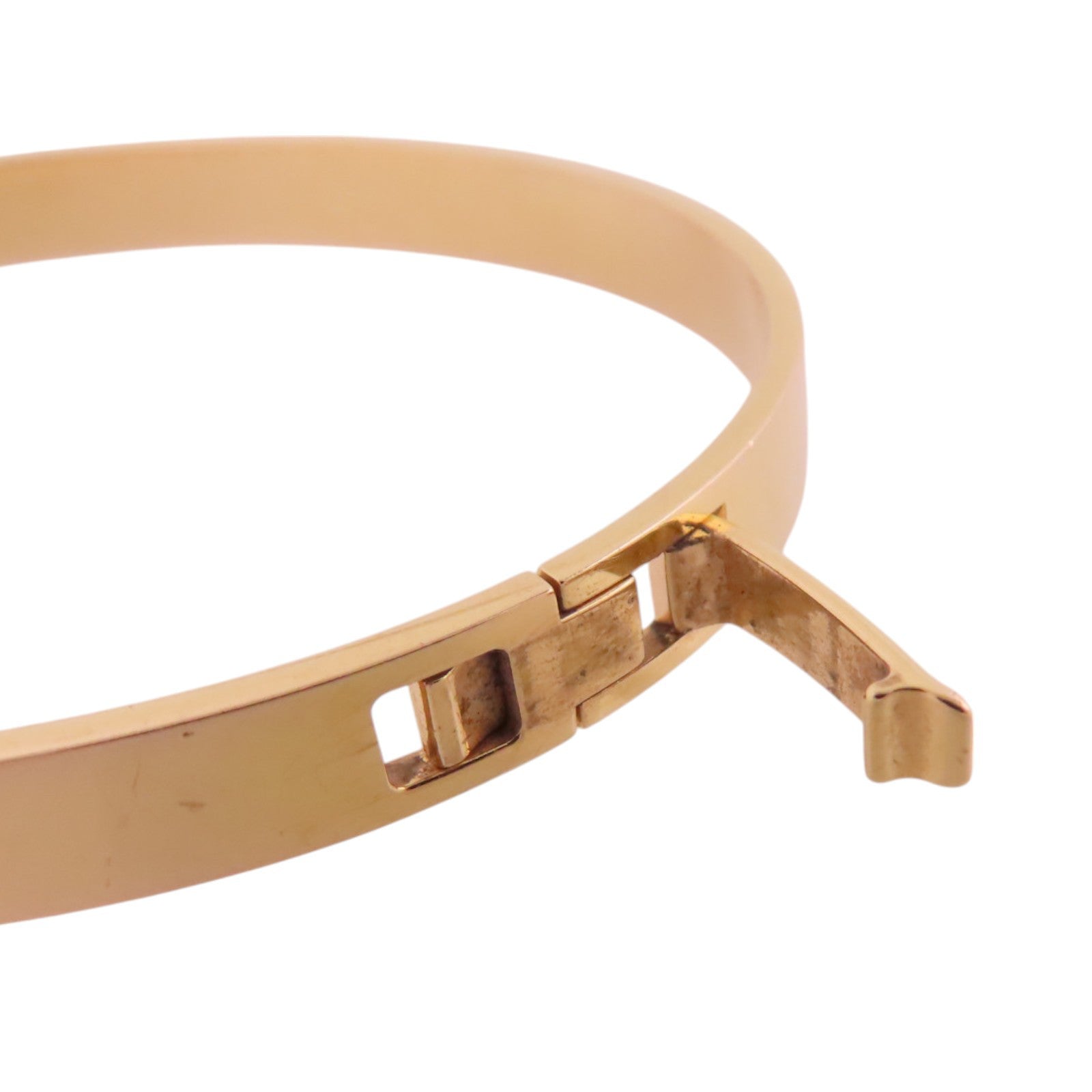 HERMES 18K玫瑰金/鑽石MiniChain D' Ancre Diamond Bangle金扣手鐲