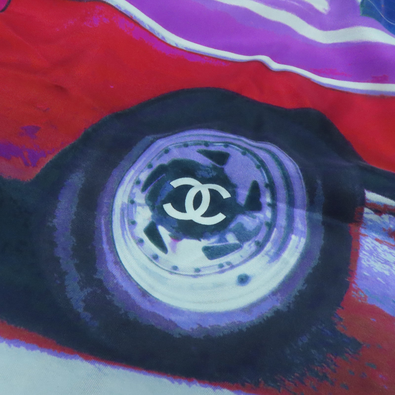 CHANEL 【激減優惠】絲質Scarf圍巾藍色/紅色