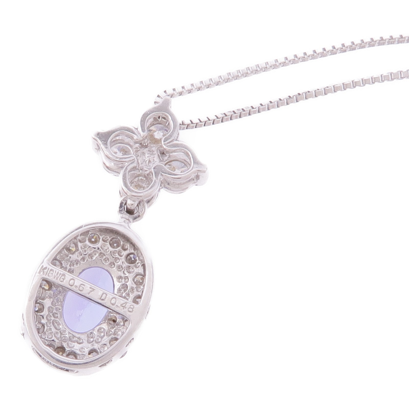 JEWELRY 【激減優惠】18K白金Tanzanite Diamond Necklace坦桑石/鑽石項鍊