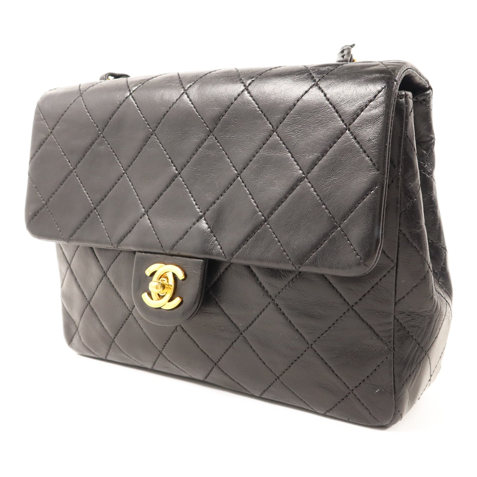 CHANEL 牛皮皮革Vintage Classic Flap Bag金扣鏈帶肩背袋