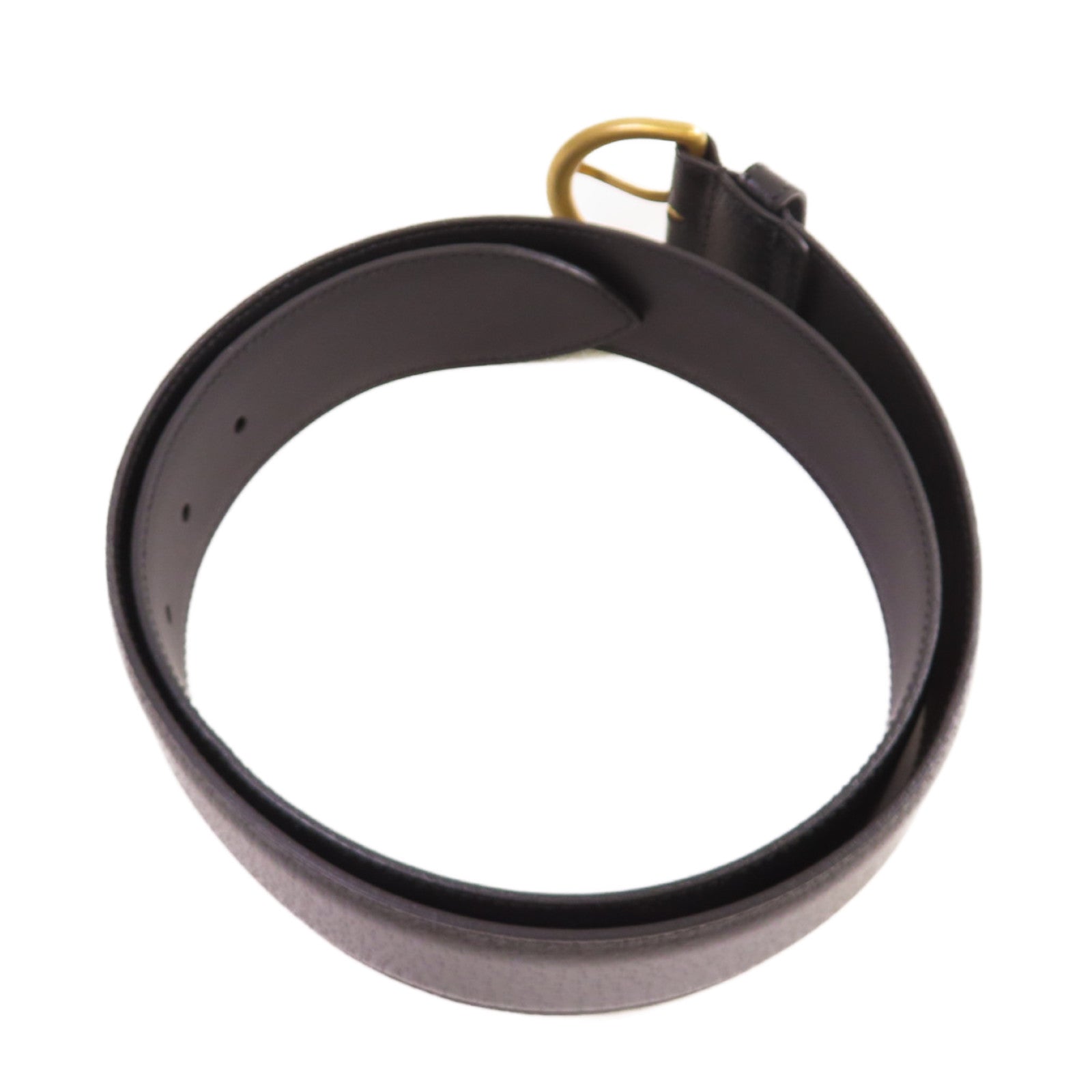 GUCCI 【激減優惠】牛皮皮革GG Marmont Wide Belt金扣皮帶黑色