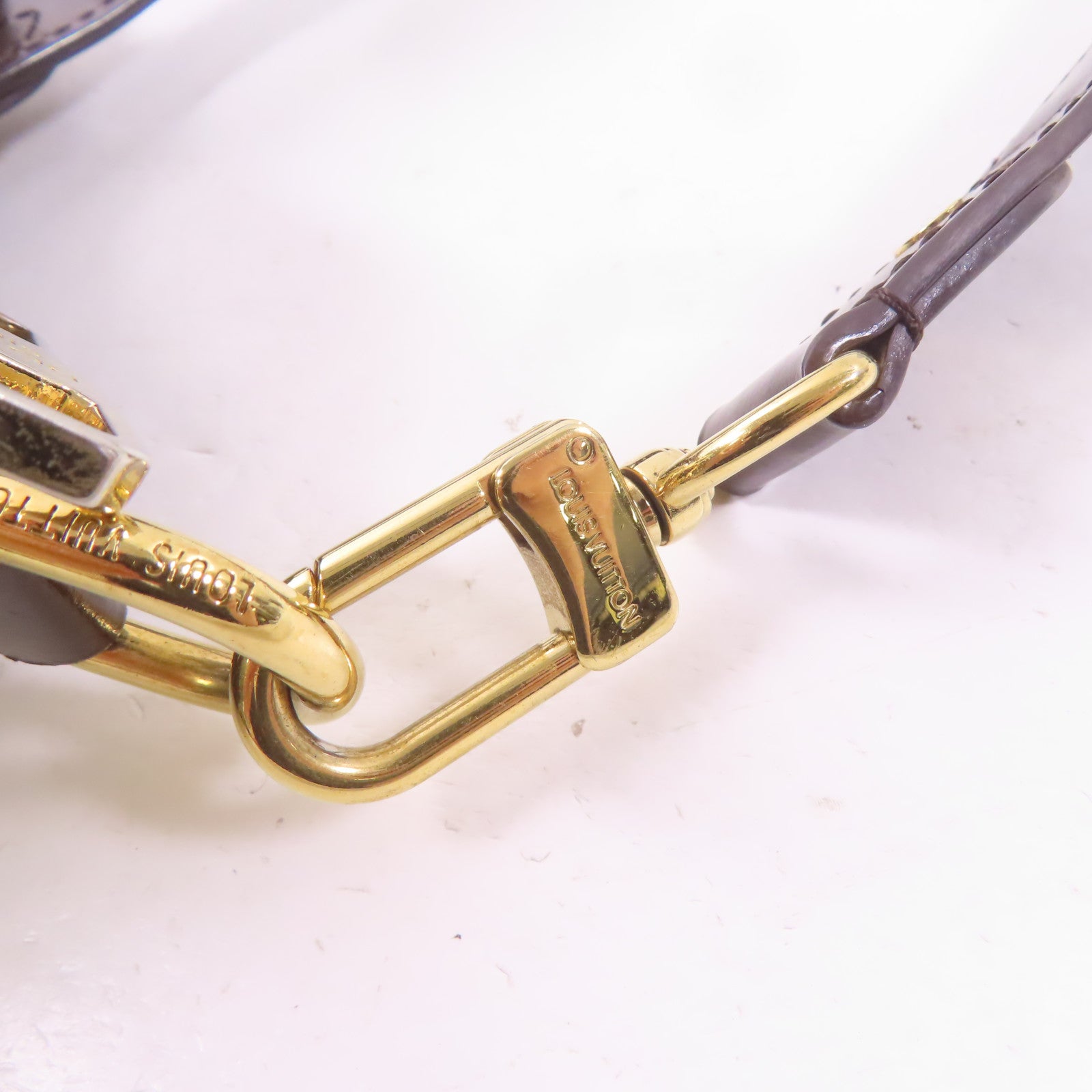 LOUIS VUITTON Damier Evora MM金扣手挽肩背兩用袋棕色