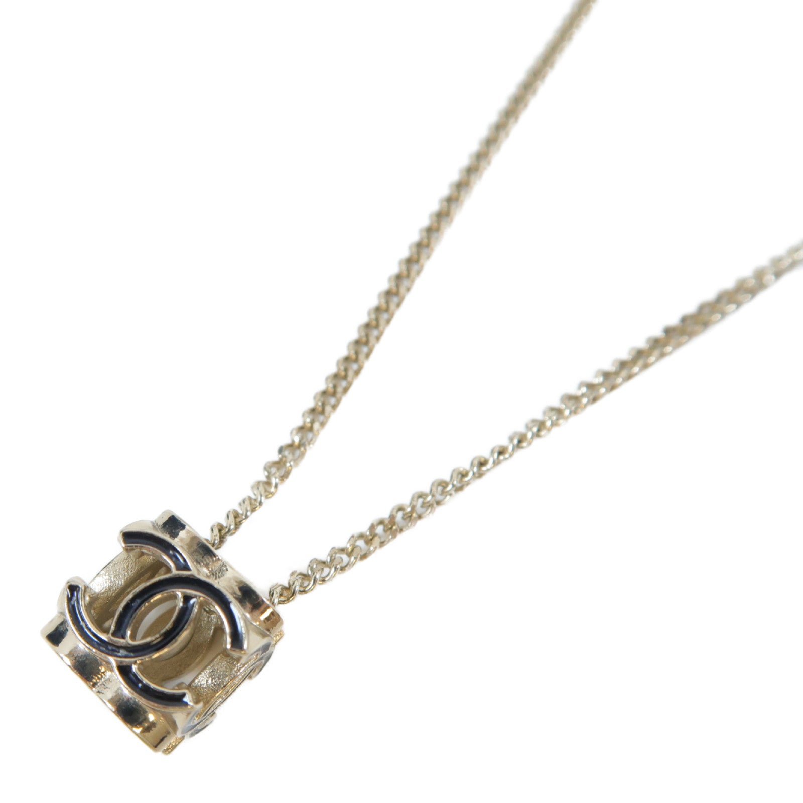 CHANEL 金屬Necklace項鍊金色/黑色