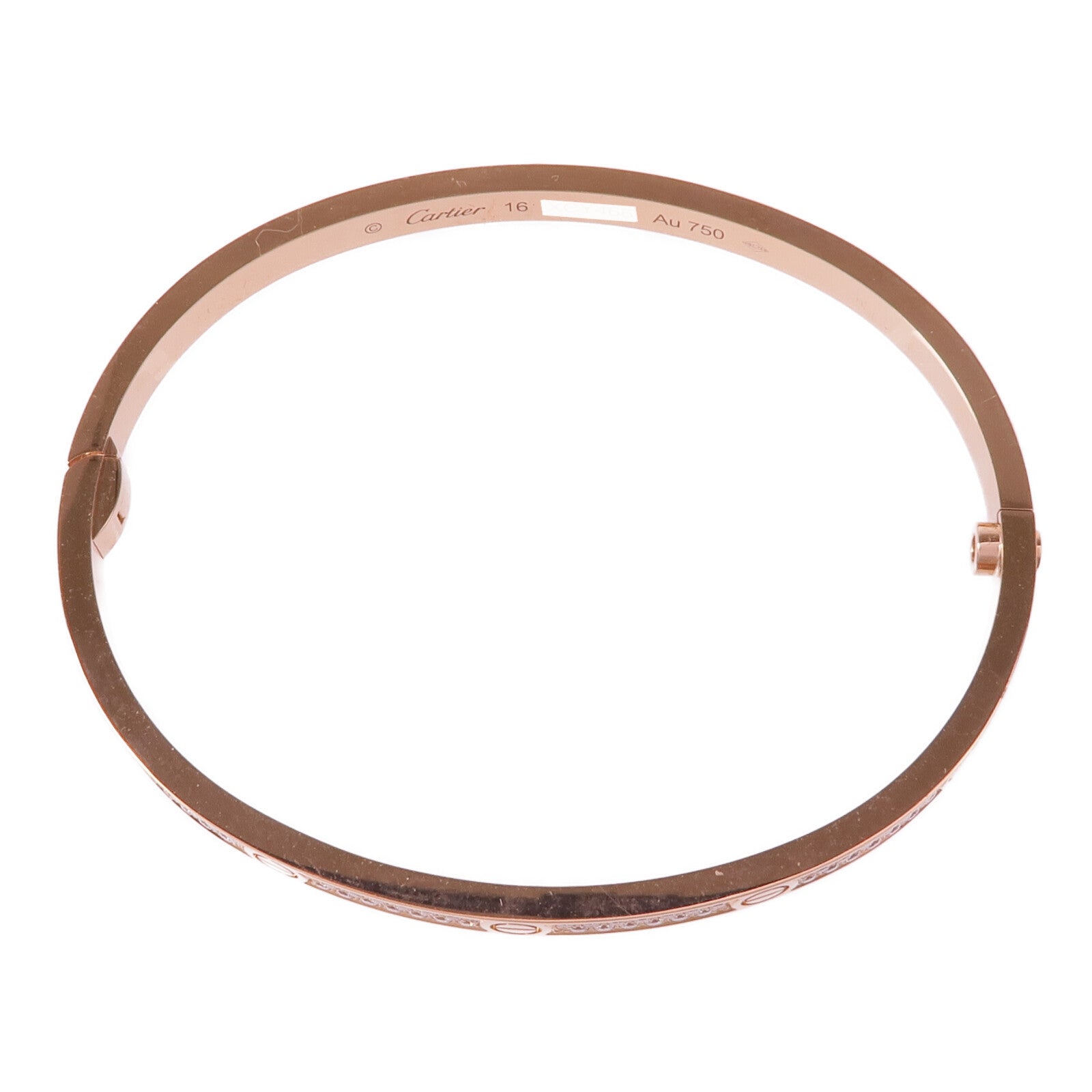 CARTIER 18K玫瑰金Love Bracelet Small Model Full Diamonds鑽石手鐲Cartier#16