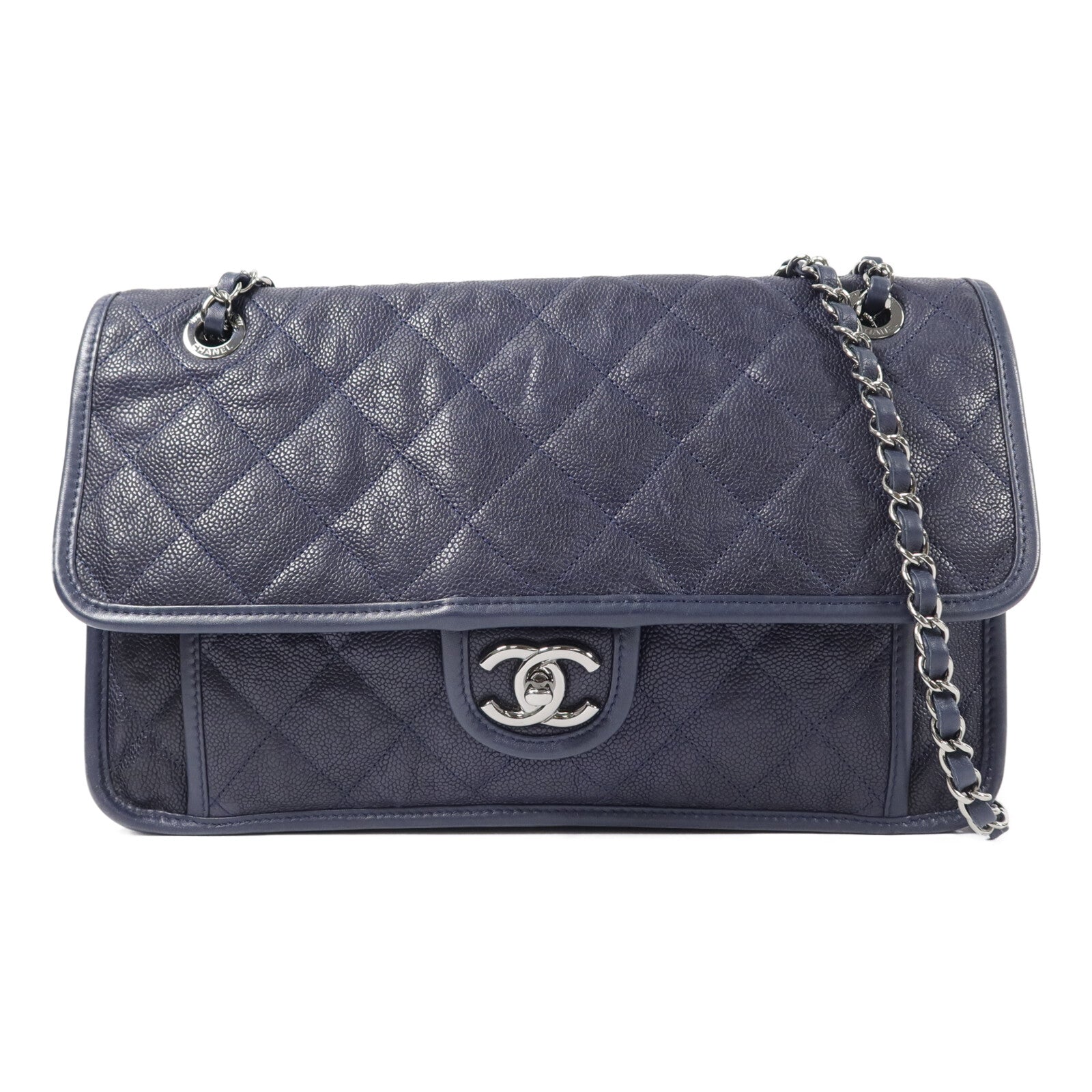CHANEL 牛皮皮革French Riviera Chain Bag鏈帶肩背袋