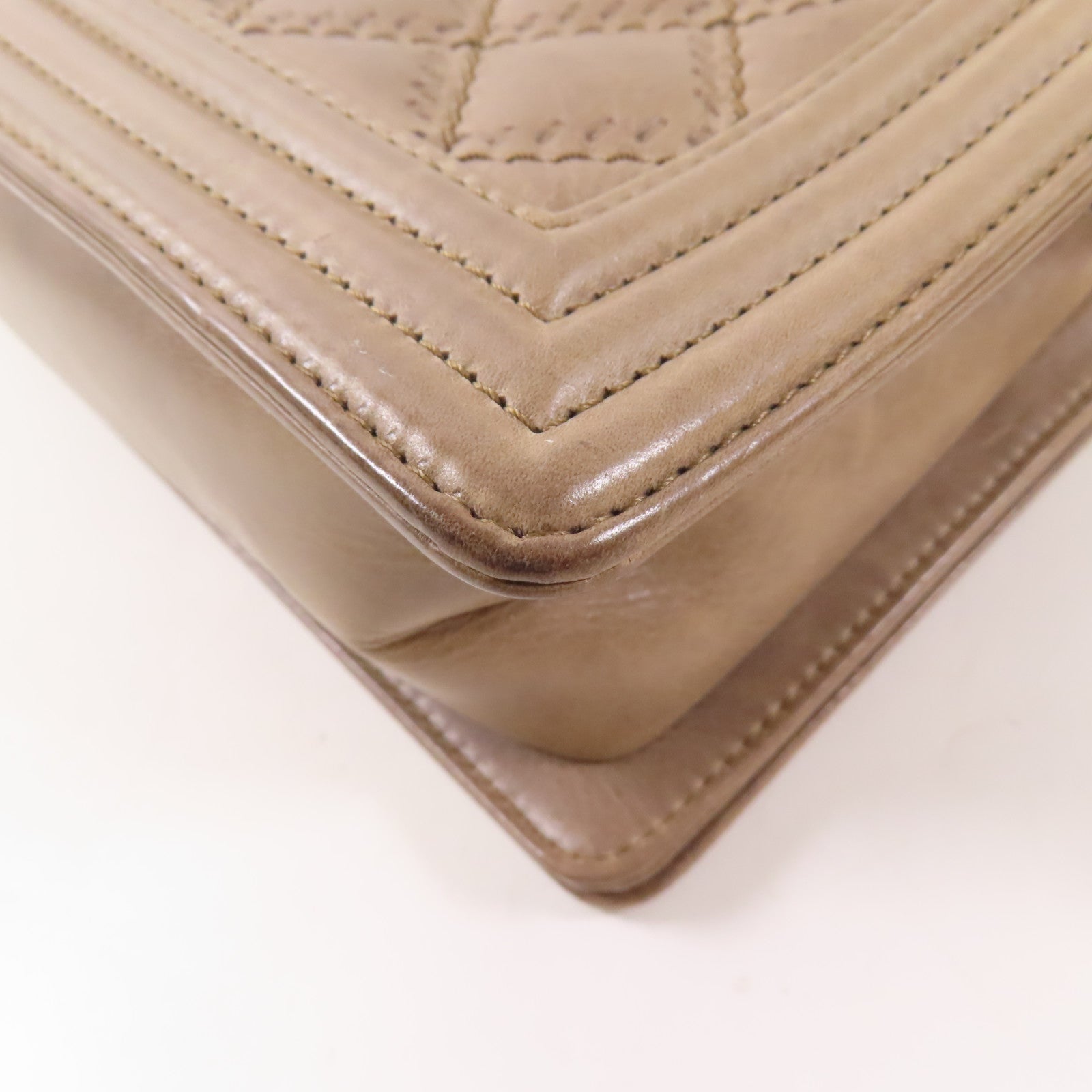 CHANEL 【激減優惠】牛皮皮革Boy 25銀扣鏈帶肩背袋