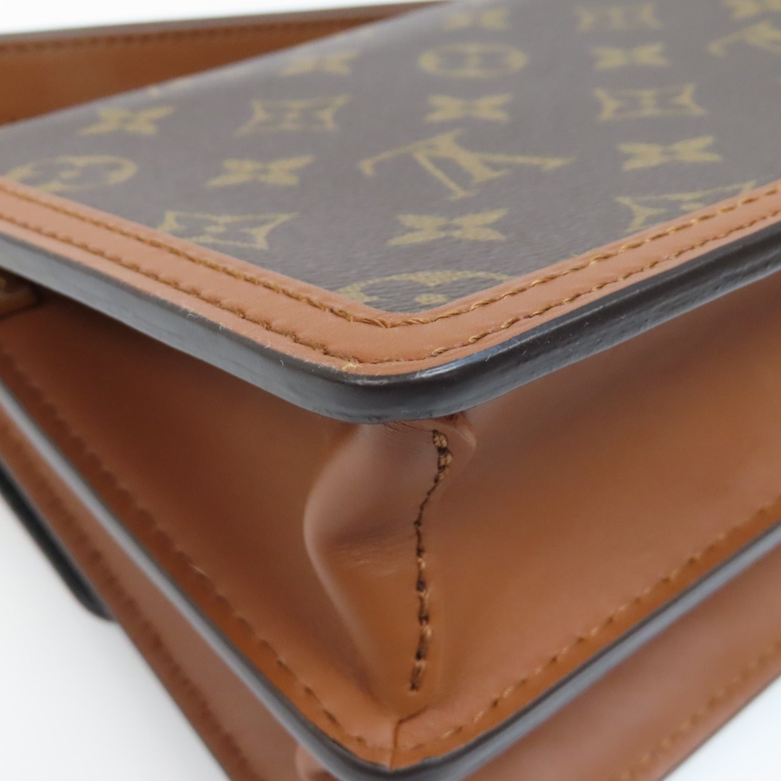 LOUIS VUITTON Monogram Dauphine金扣肩背袋啡色