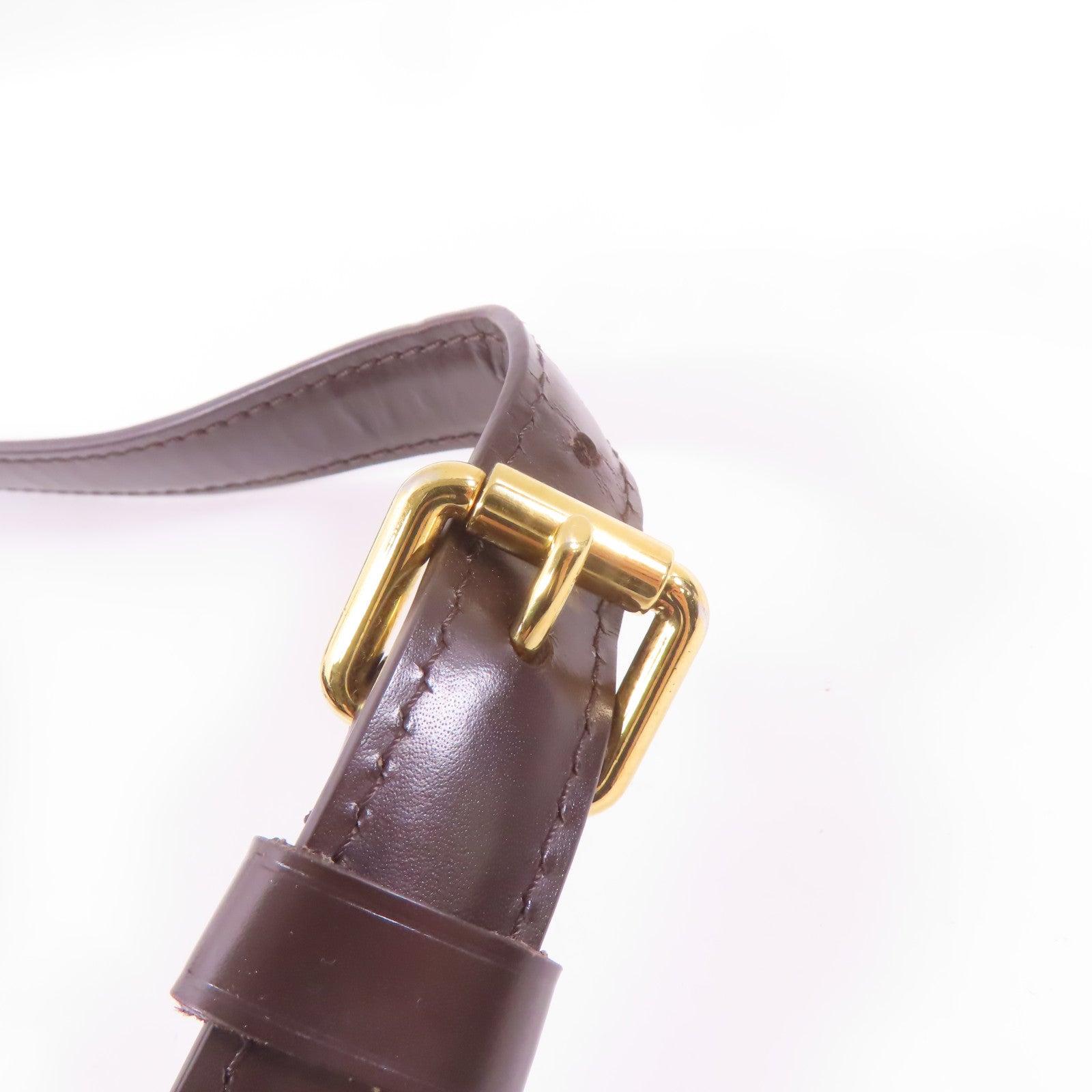 LOUIS VUITTON Damier Evora MM金扣手挽肩背兩用袋棕色