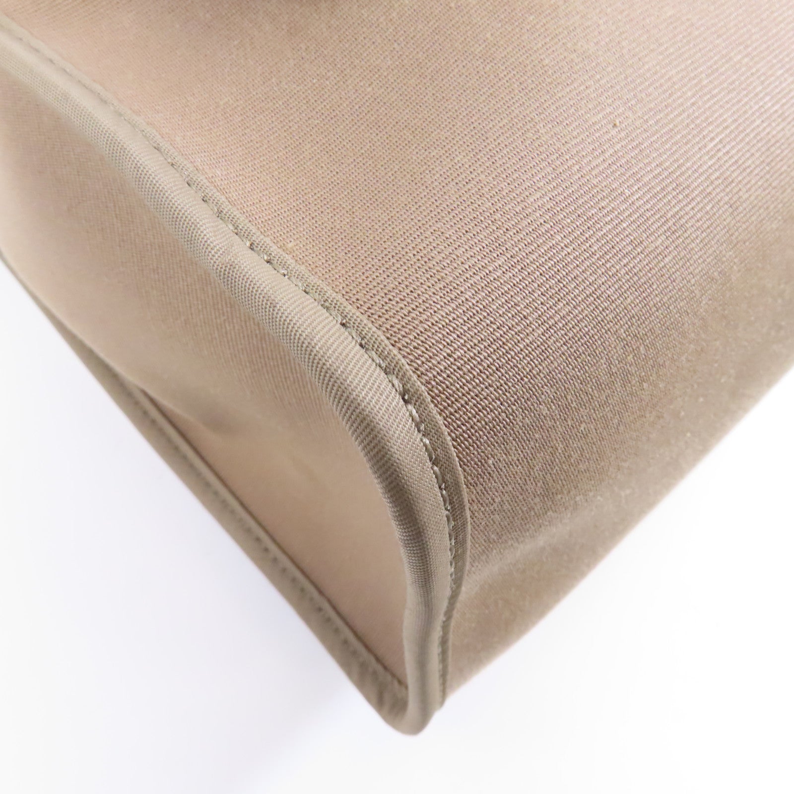 HERMES 帆布Herbag PM銀扣手挽肩背兩用袋Etoupe/米灰色