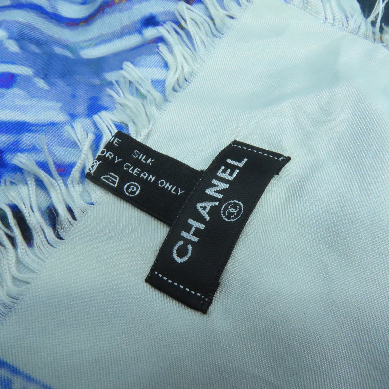 CHANEL 【激減優惠】絲質Scarf圍巾藍色/紅色