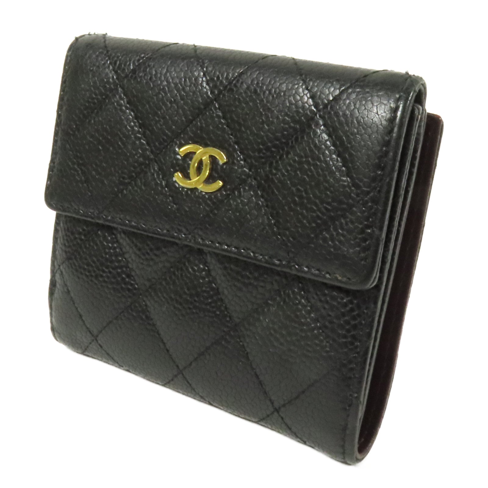 CHANEL 牛皮皮革Wallet金扣錢包