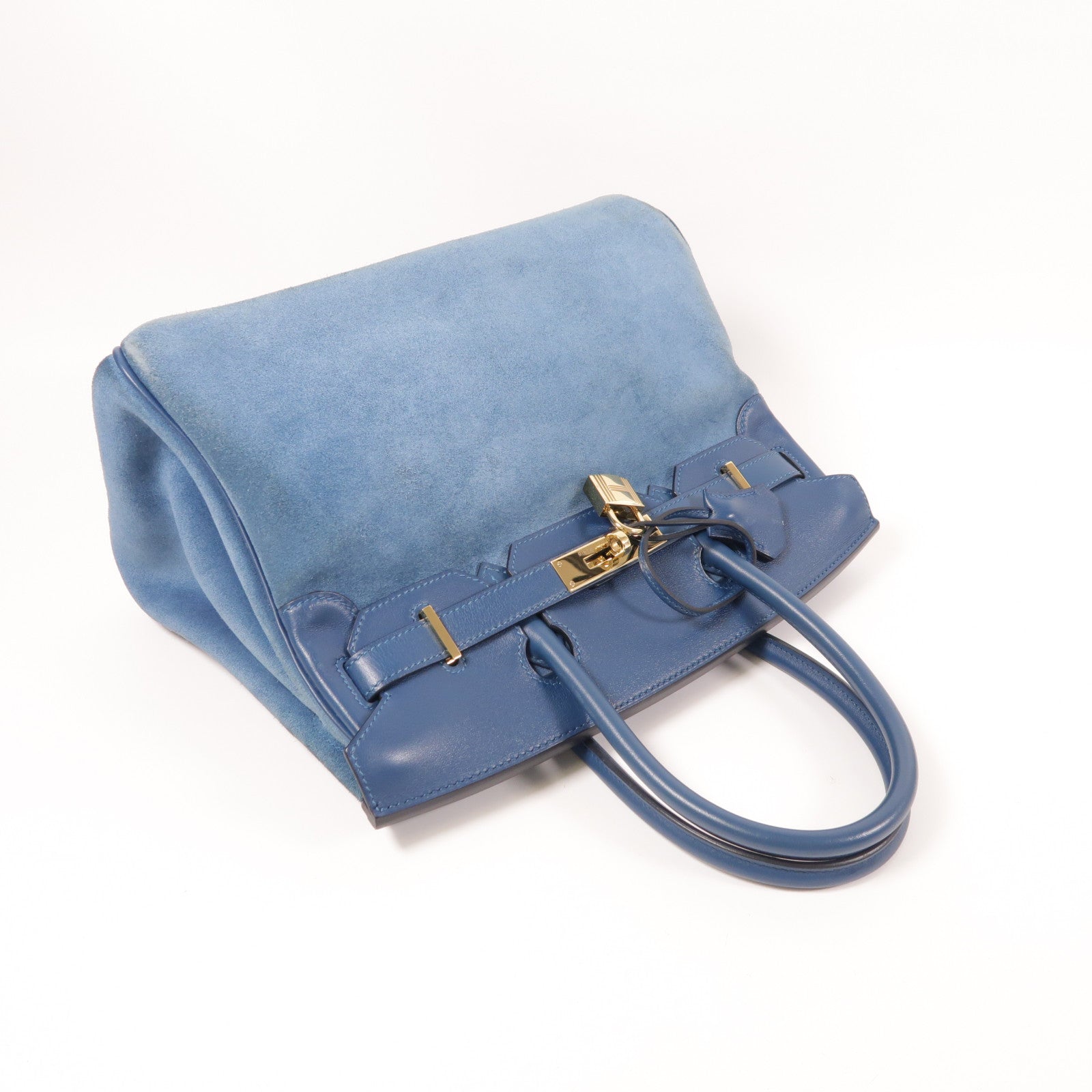 HERMES 【激減優惠】Swift皮革/Doblis Suede皮革Birkin 30金扣手挽袋