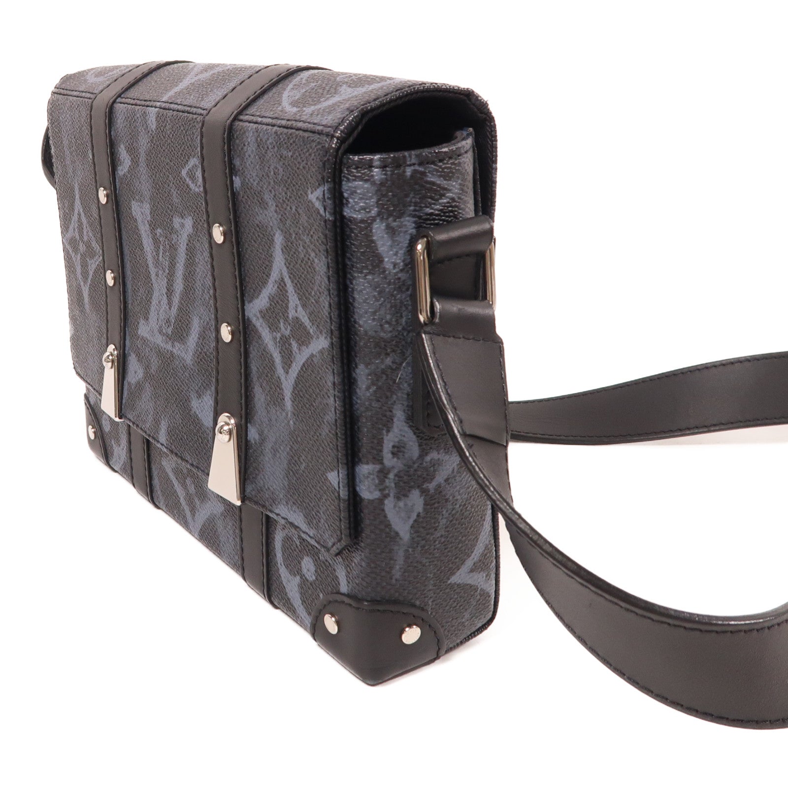 LOUIS VUITTON Monogram Pastel Noir Pastel Trunk銀扣肩背袋
