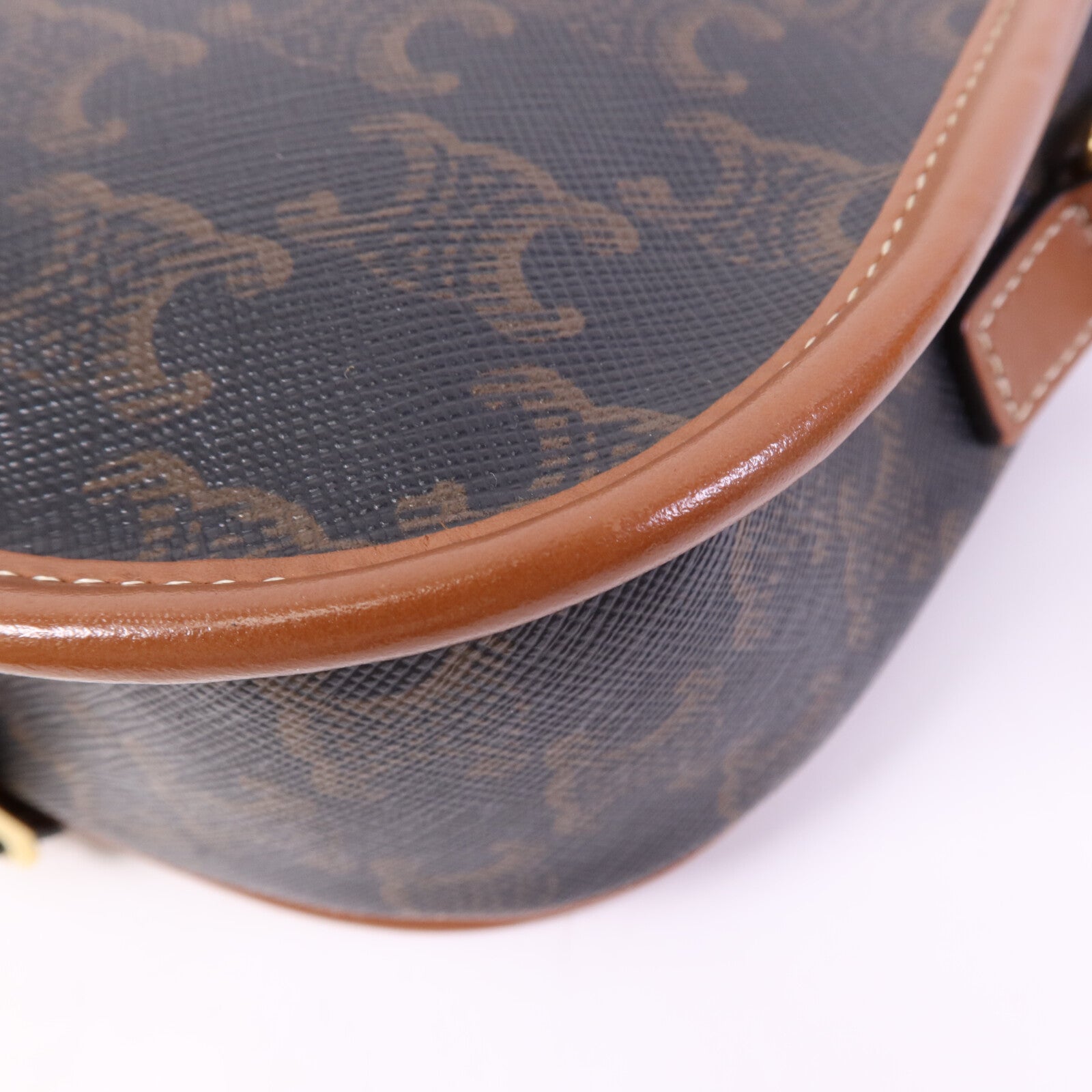 CELINE 塗層帆布Folco金扣肩背袋