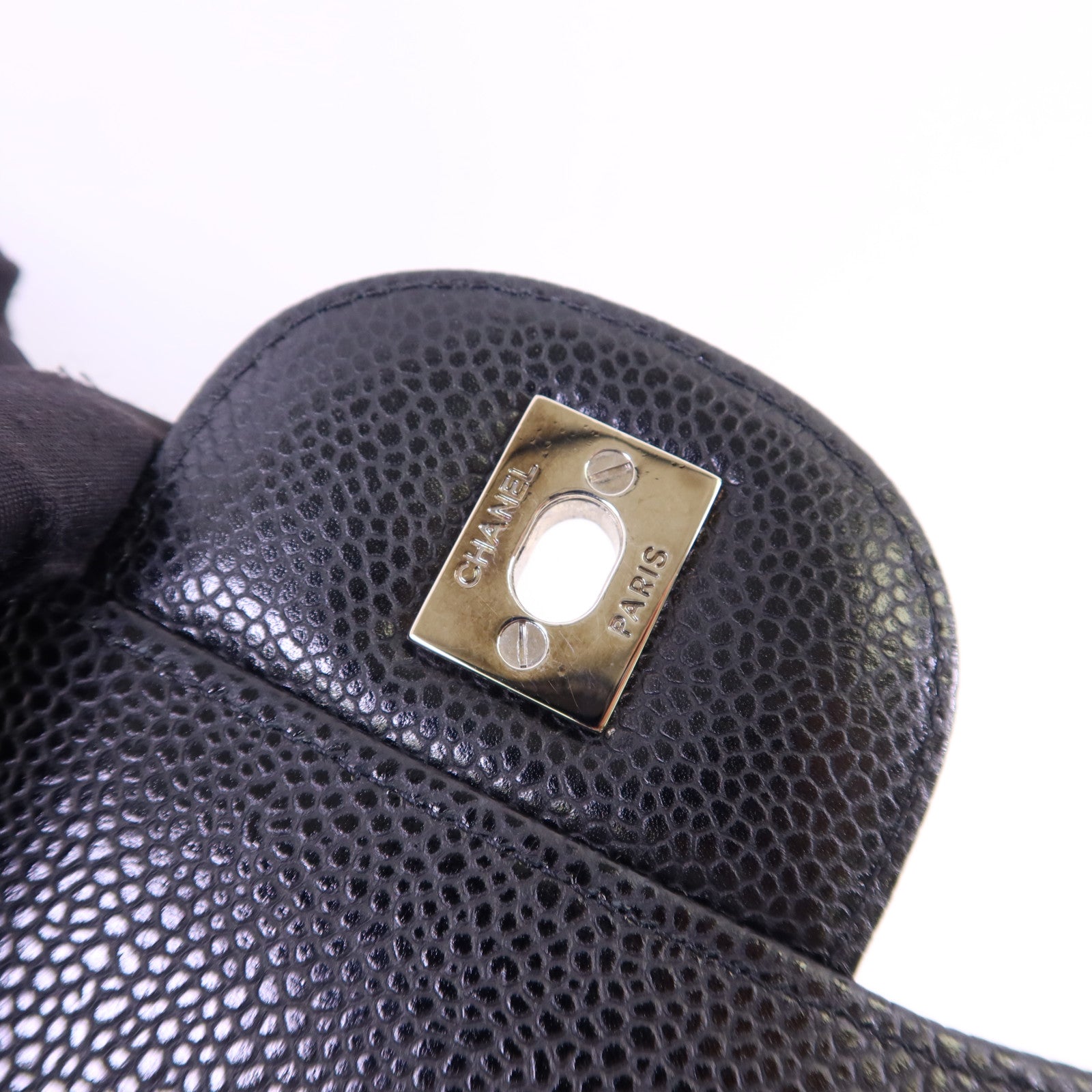 CHANEL 牛皮皮革Classic Maxi銀扣鏈帶肩背袋