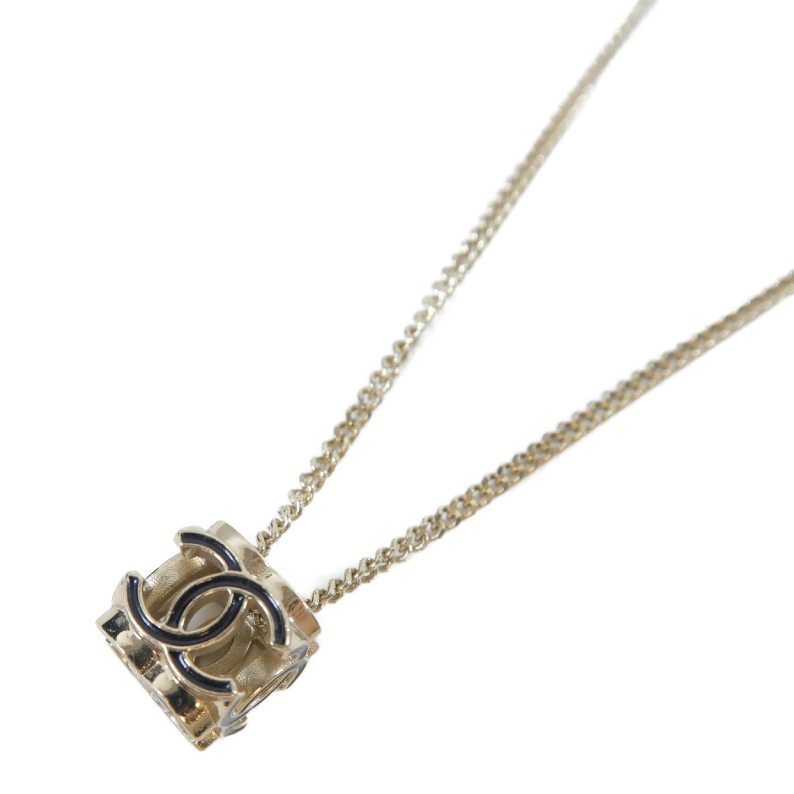 CHANEL 金屬Necklace項鍊金色/黑色