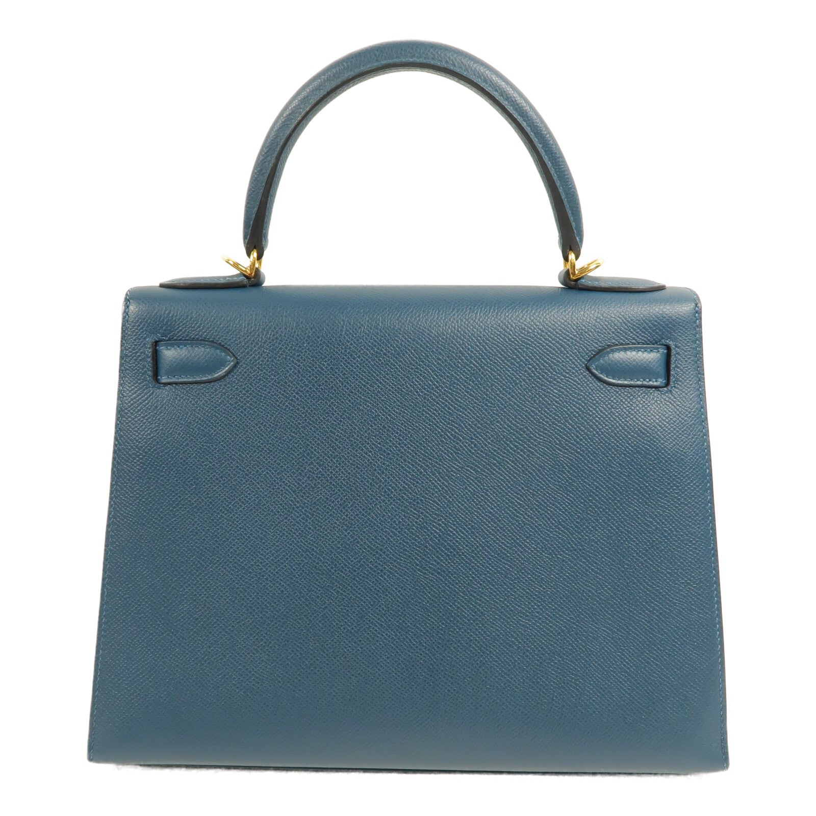 HERMES Epsom皮革Kelly 28手挽肩背兩用袋Bleu Colvert