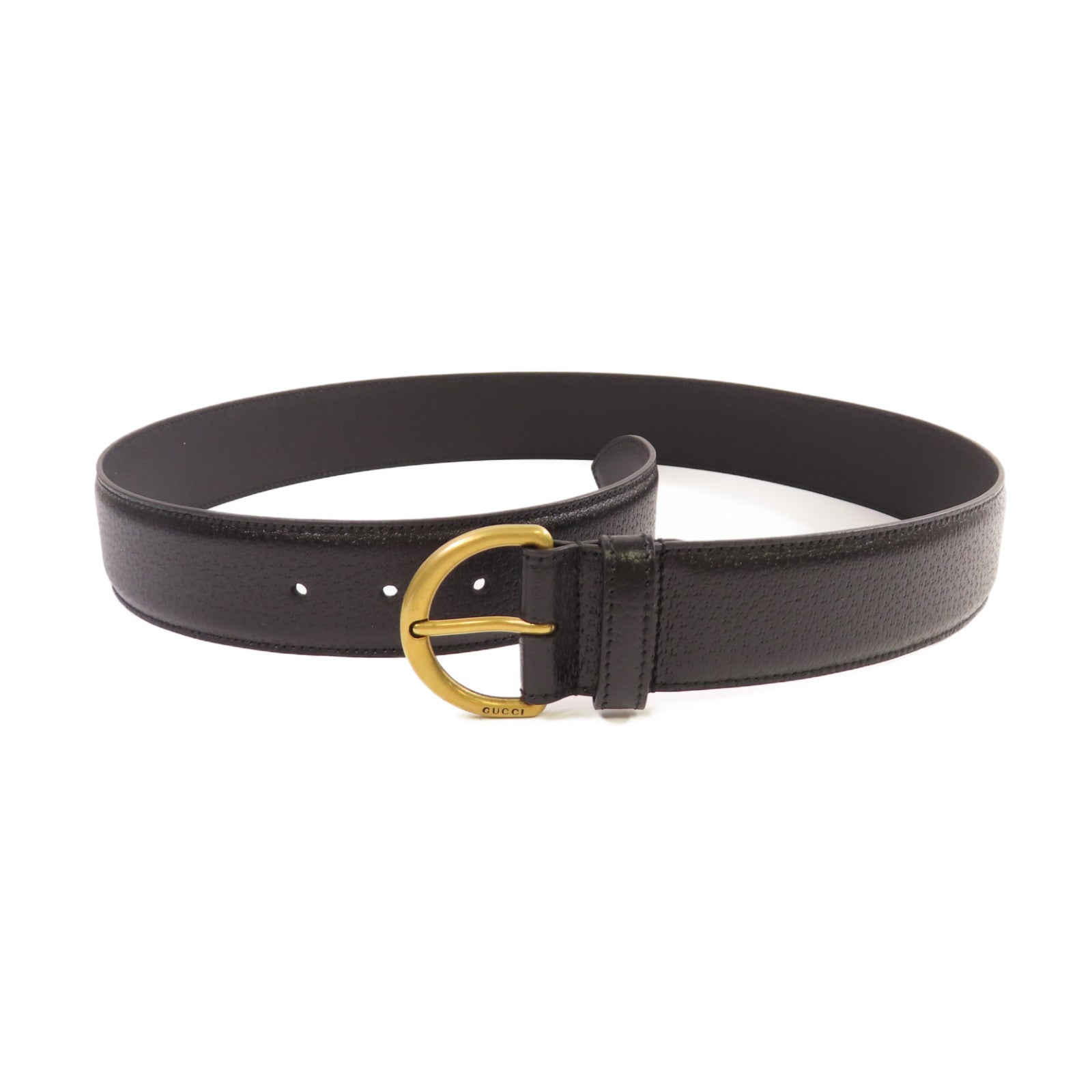 GUCCI 【激減優惠】牛皮皮革GG Marmont Wide Belt金扣皮帶黑色