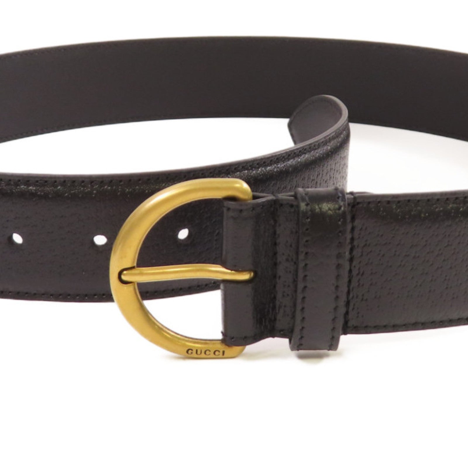 GUCCI 【激減優惠】牛皮皮革GG Marmont Wide Belt金扣皮帶黑色