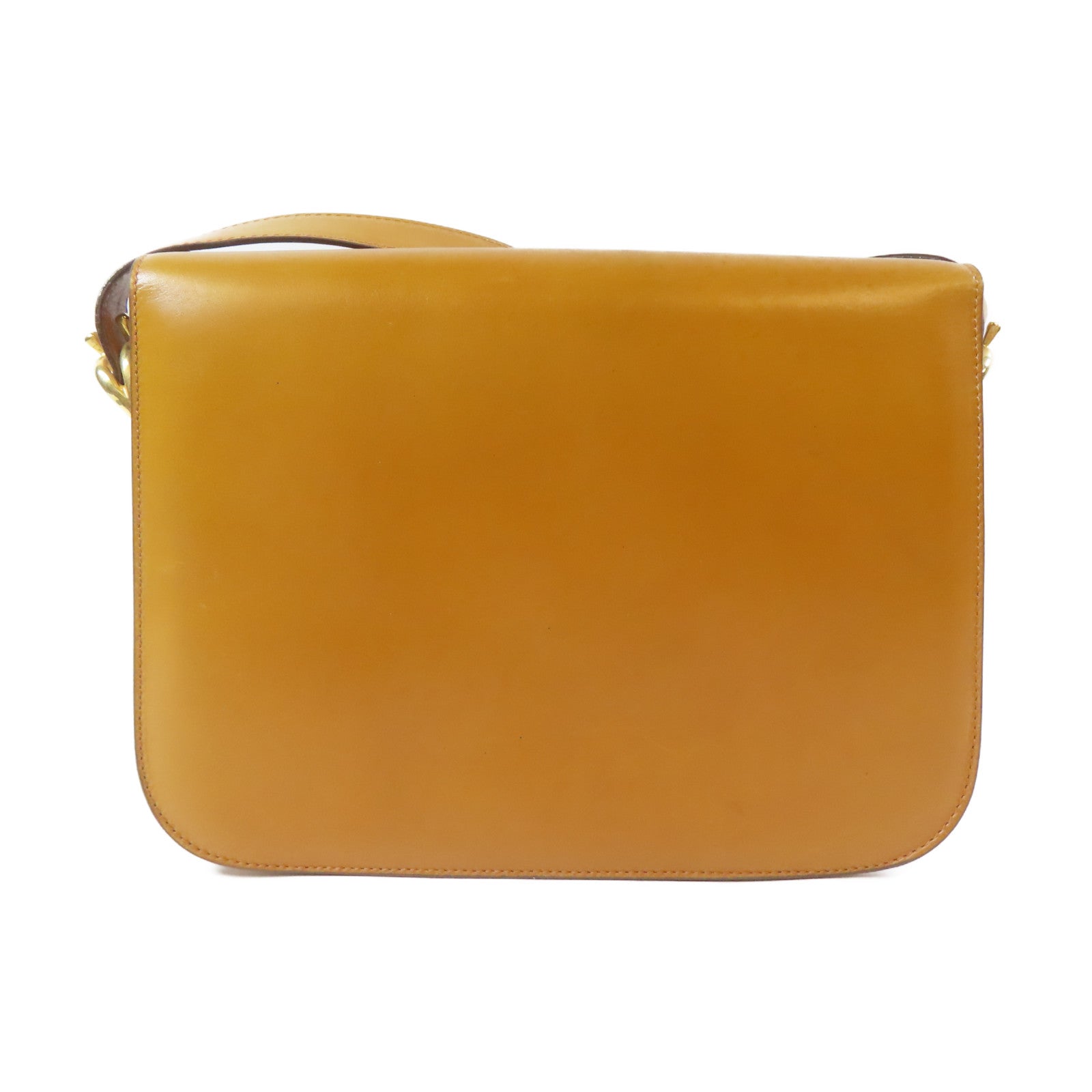 CELINE 牛皮皮革Shoulder Bag金扣金扣肩背袋啡色