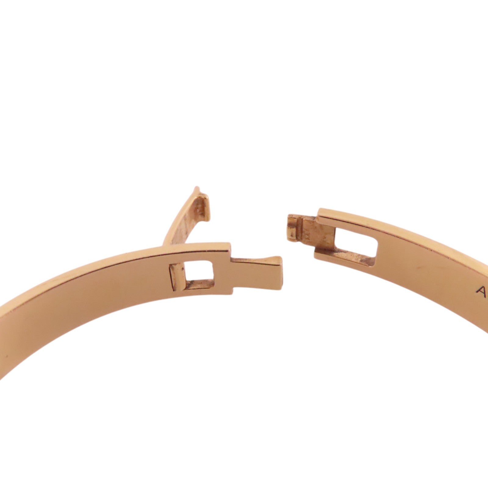 HERMES 18K玫瑰金/鑽石MiniChain D' Ancre Diamond Bangle金扣手鐲