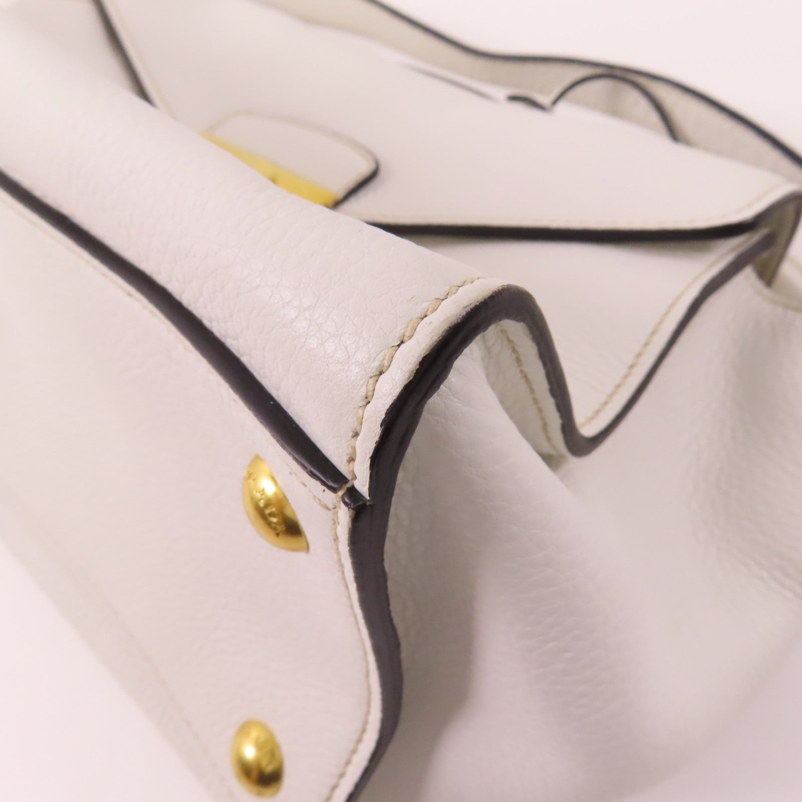 PRADA 【激減優惠】牛皮皮革Shoulder Bag金扣手挽肩背兩用袋