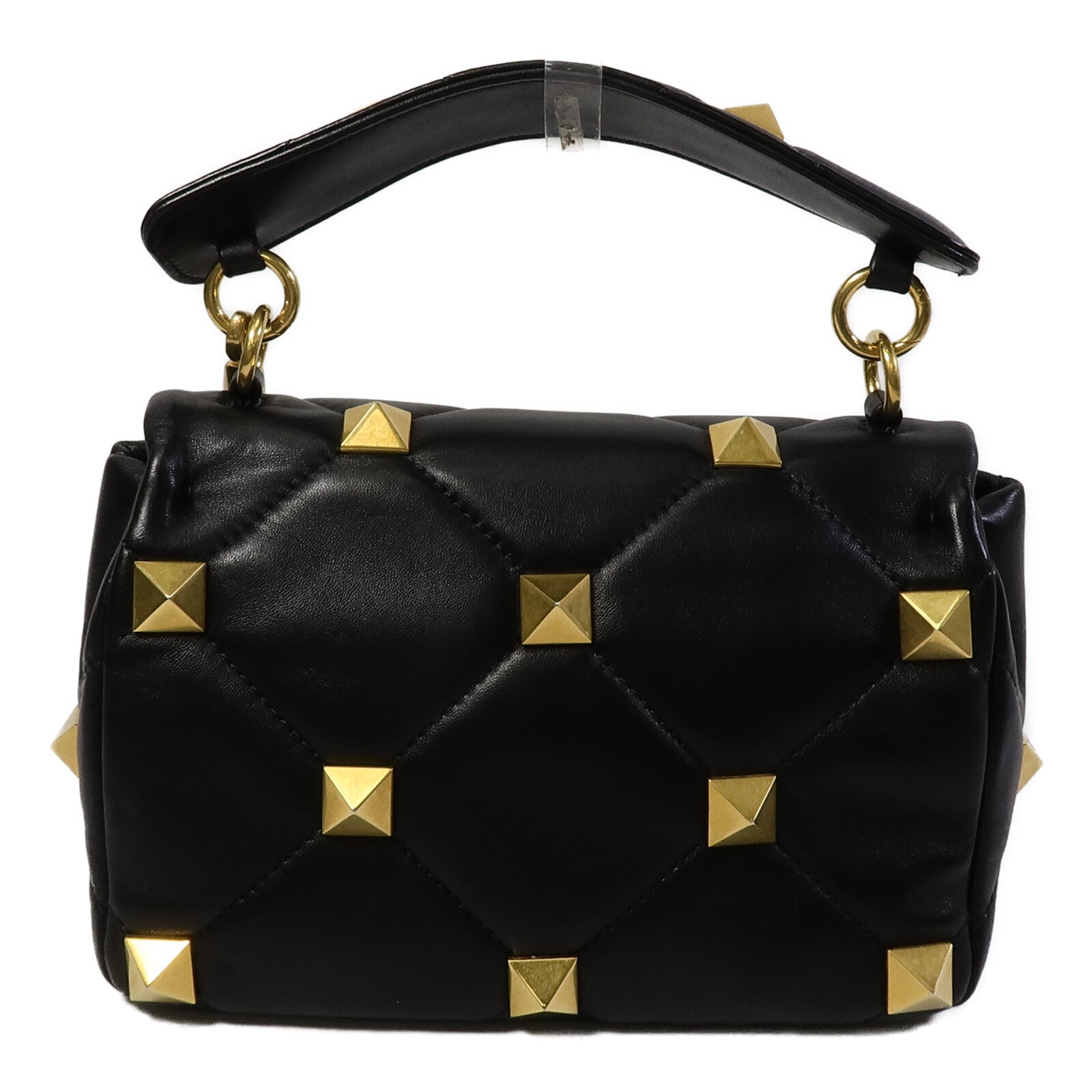 Valentino 羊皮皮革Garavani Roman Stud鏈帶手挽肩背兩用袋