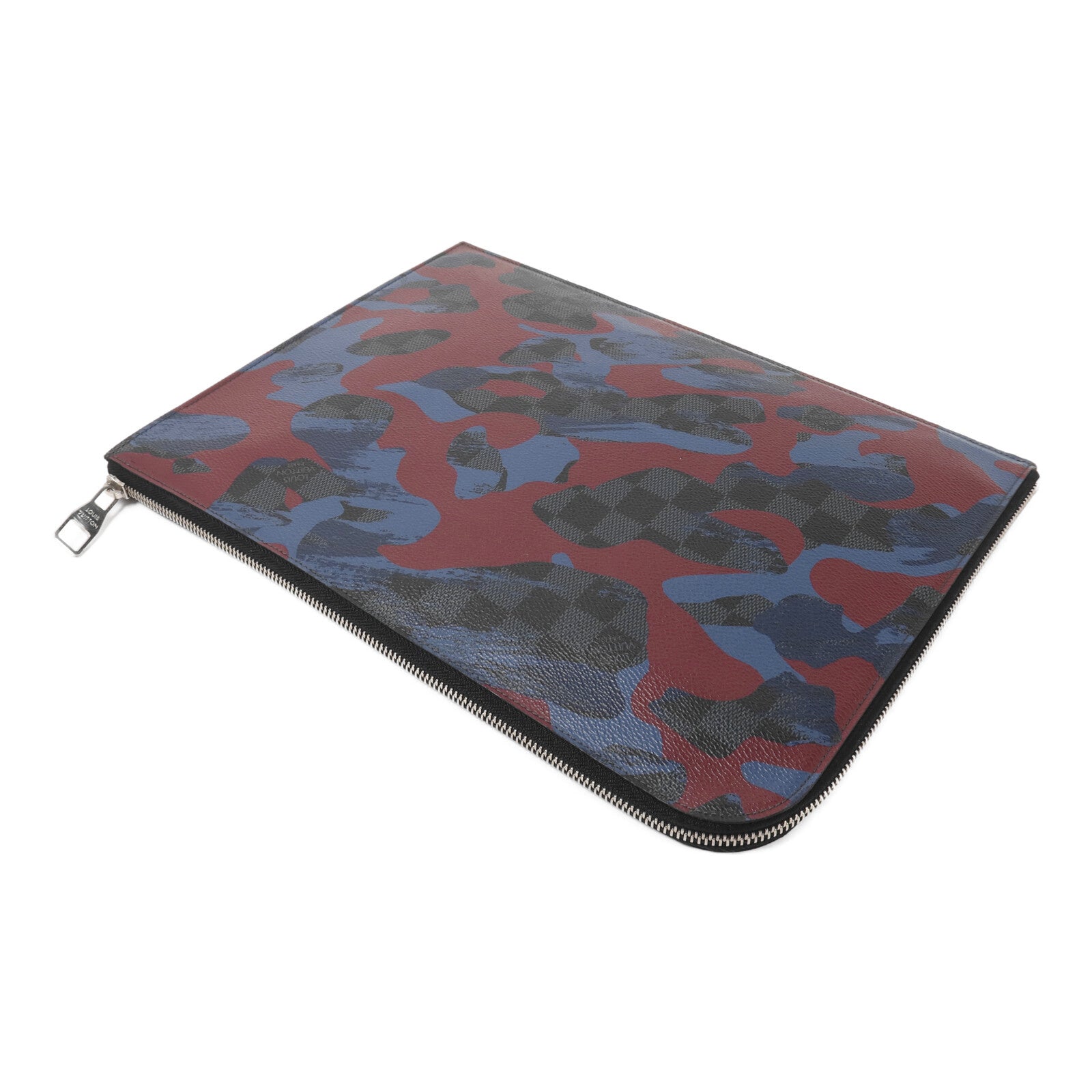 LOUIS VUITTON 【激減優惠】Damier Graphite Cobalt Camouflage Pochette Jour GM銀扣手拿包