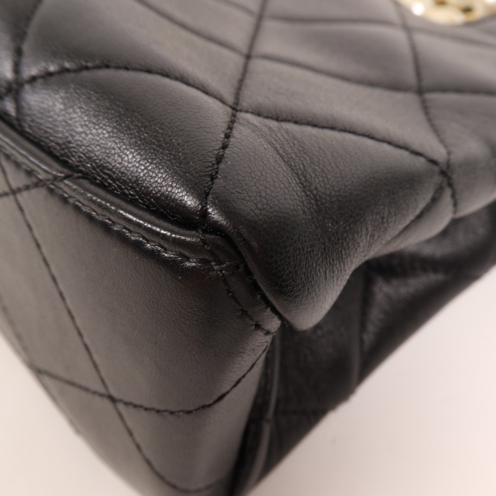 CHANEL 羊皮皮革25 Pearl Handle Shopping Bag金扣手挽肩背兩用袋