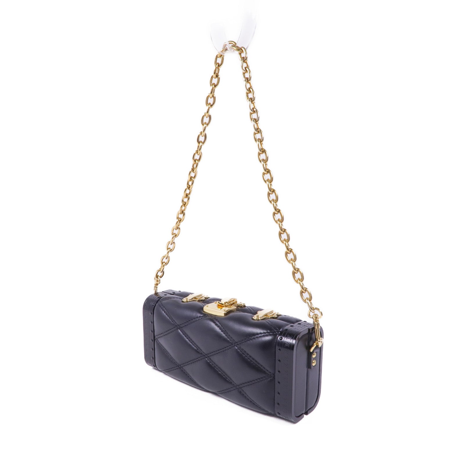 LOUIS VUITTON 【激減優惠】羊皮皮革Vanity Case金扣肩背袋