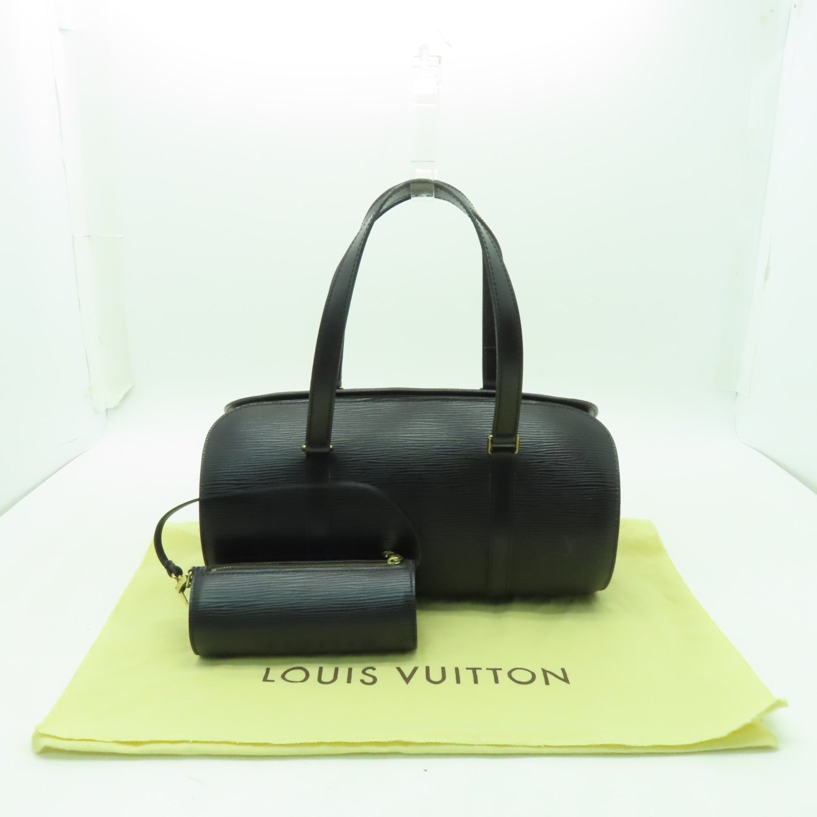 LOUIS VUITTON 【激減優惠】Epi Soufflot金扣手挽袋黒色