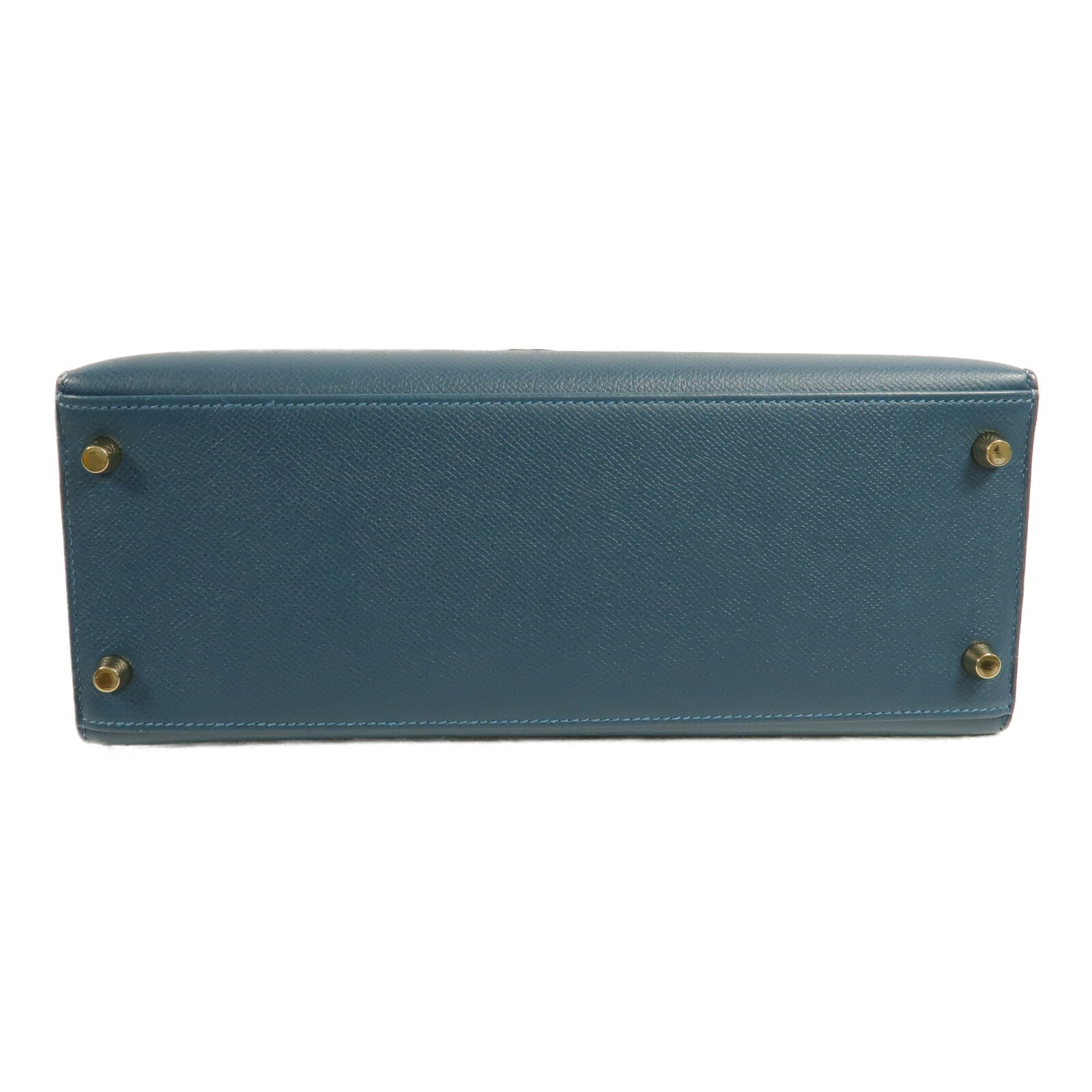 HERMES Epsom皮革Kelly 28手挽肩背兩用袋Bleu Colvert
