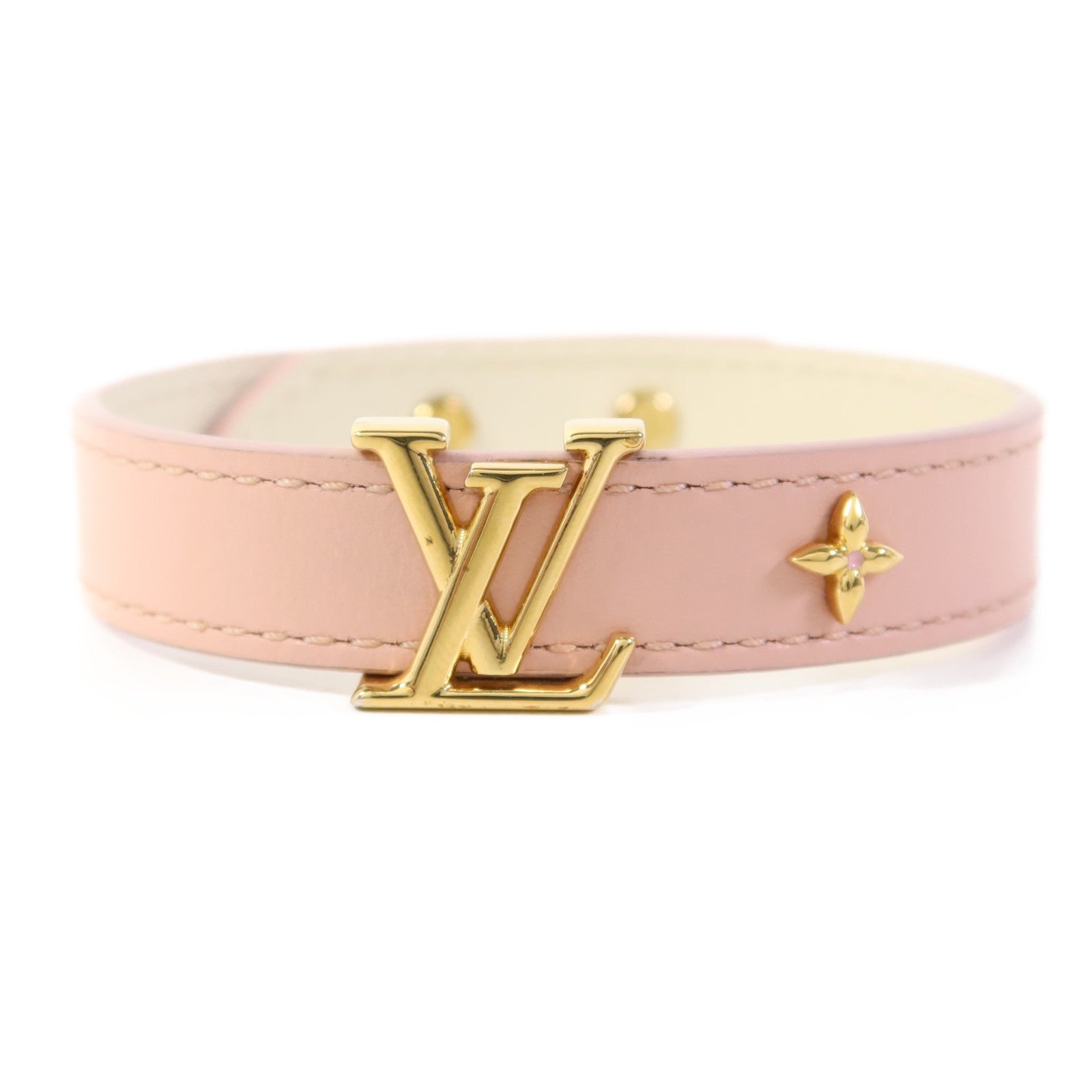 LOUIS VUITTON 牛皮皮革Bracelets金扣手鐲