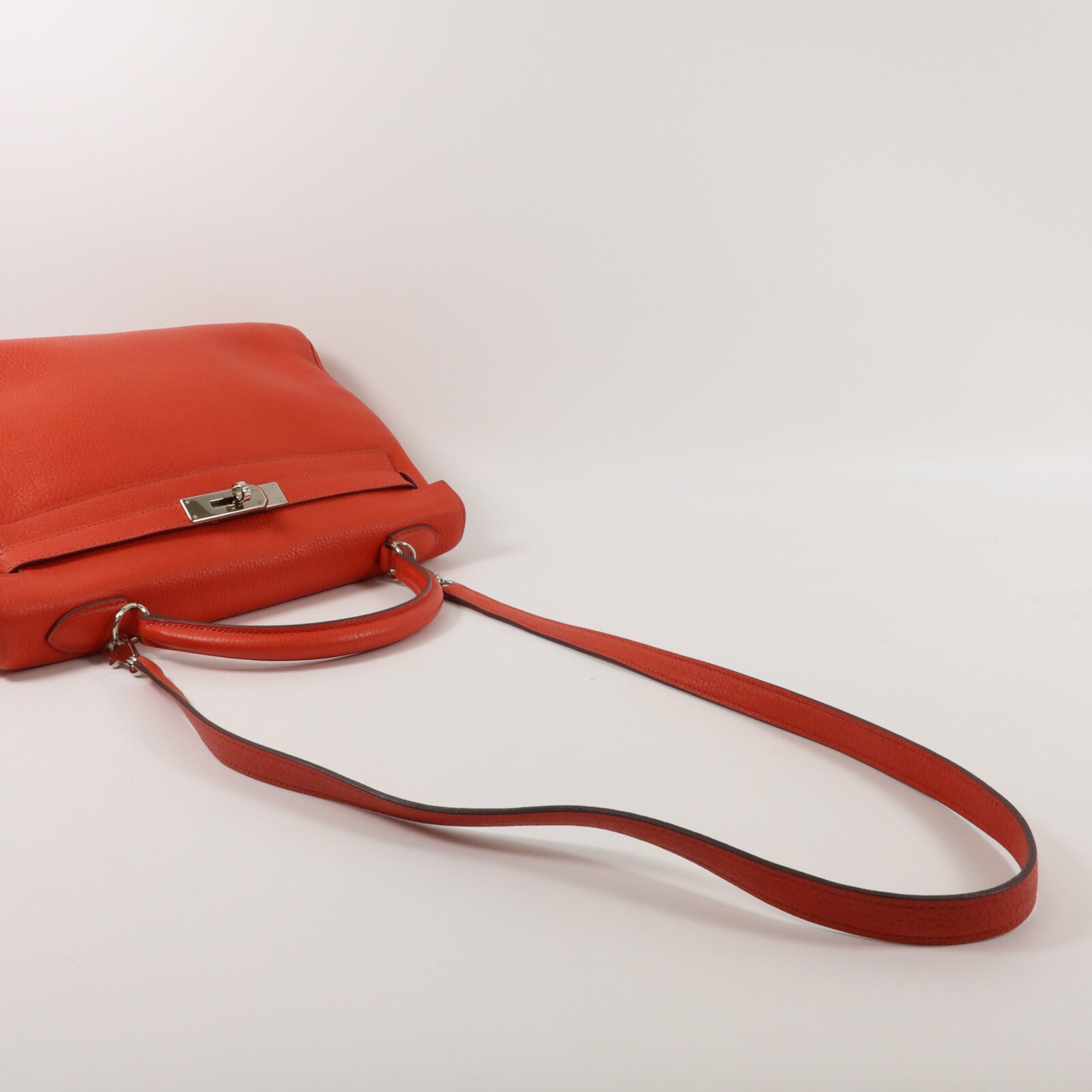 HERMES Togo皮革Kelly 32手挽肩背兩用袋Rose Pivoine