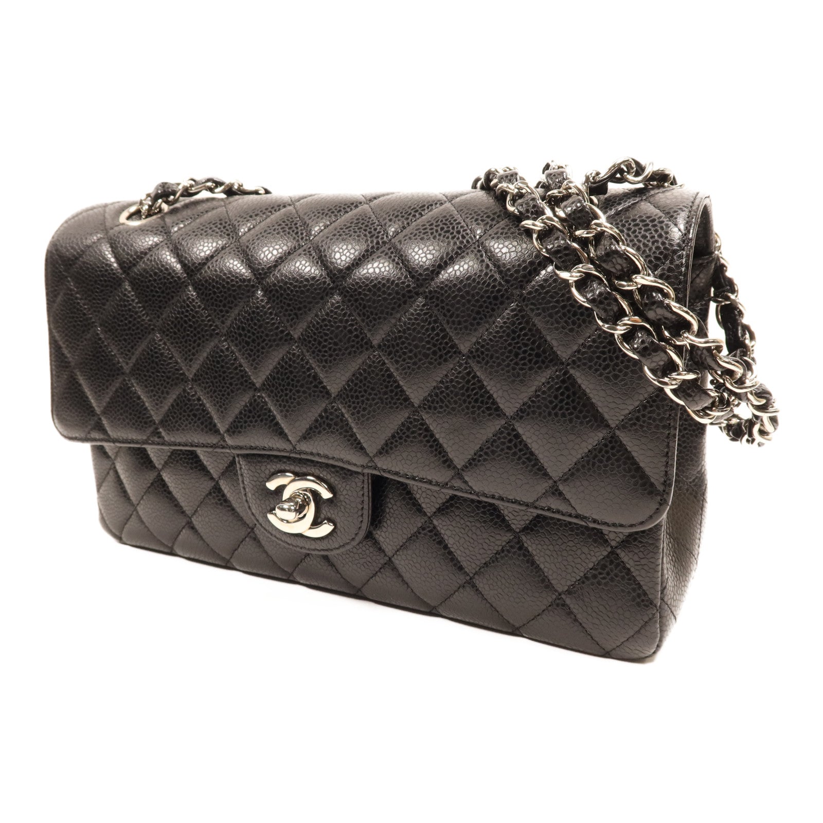 CHANEL 【激減優惠】牛皮皮革Classic 25銀扣鏈帶肩背袋
