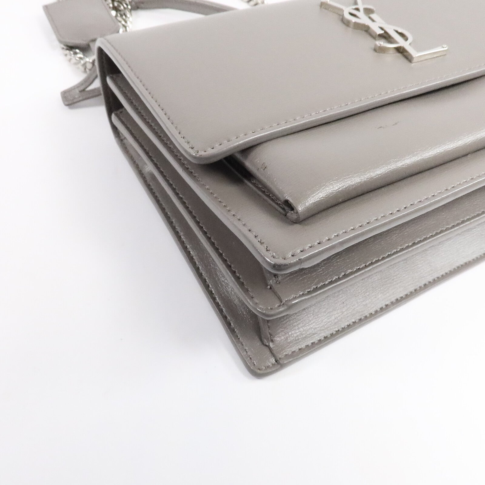 SAINT LAURENT 牛皮皮革Shoulder Bag鏈帶肩背袋