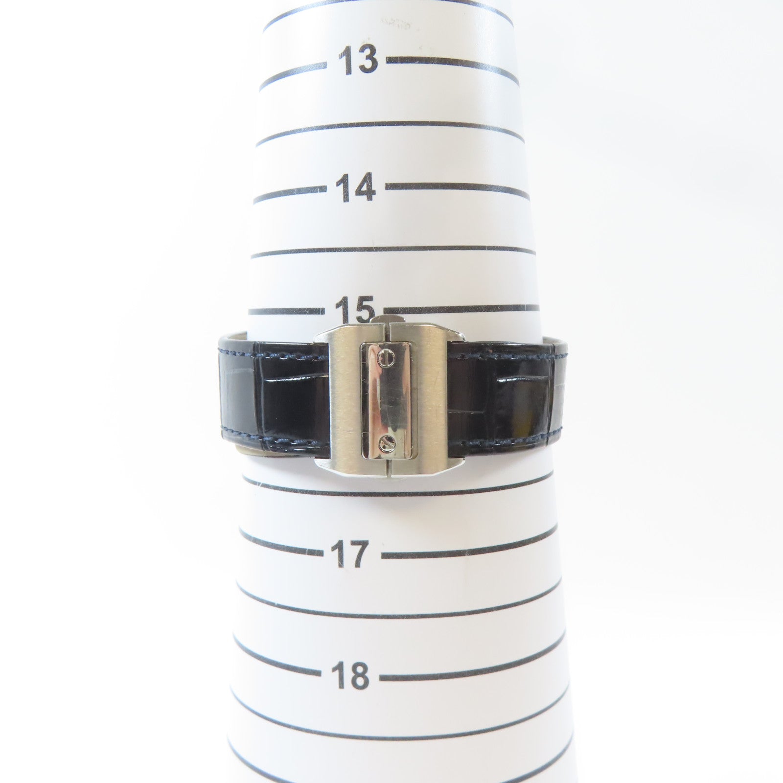 CARTIER Santos 100不鏽鋼/皮革手錶自動機芯白色#16cm