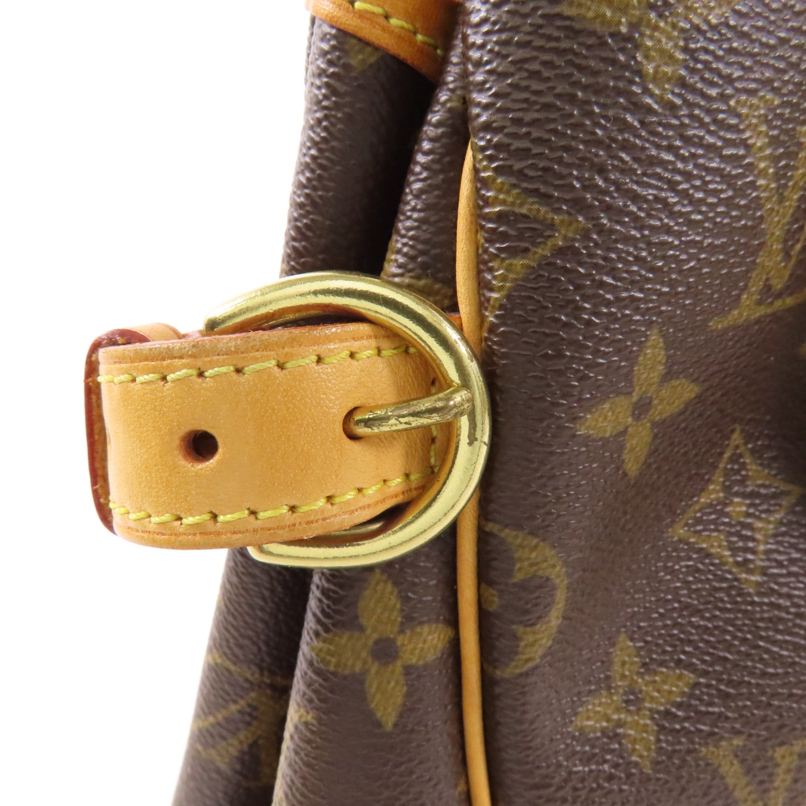 LOUIS VUITTON Monogram Batignolles金扣手挽袋棕色